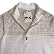 DSG Women’s Fair Isle Quarter-Zip Pullover Ivory Taupe Long Sleeve NWT Size S