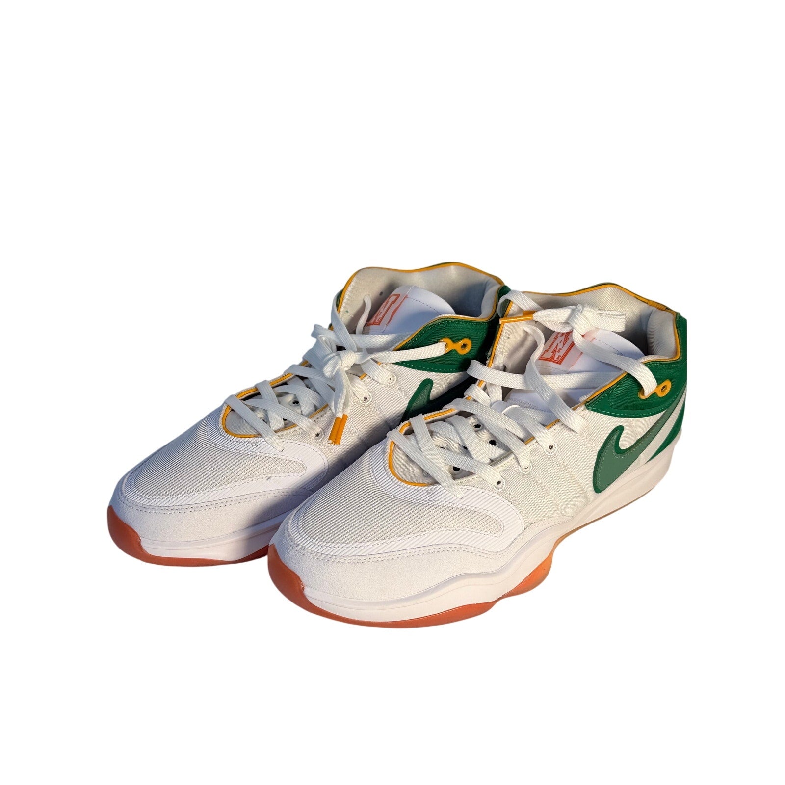 Nike Athletic Sneakers White Green Orange Men's Size 10.5 DJ9405-103 Casual Shoes