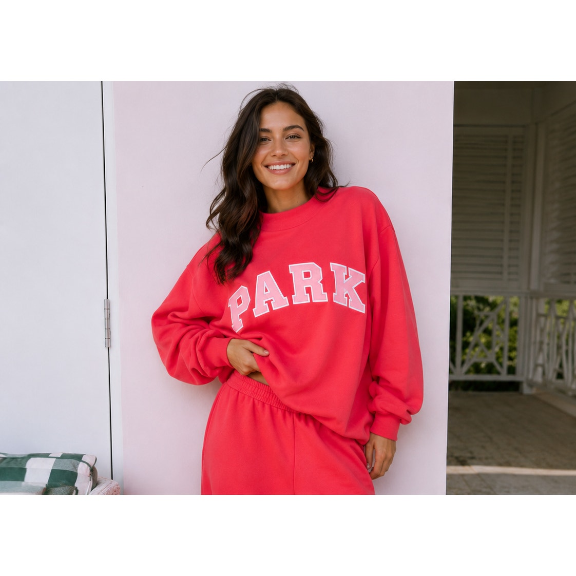 PARKE Heritage Varsity Mockneck Sweatshirt Pink Women's Pullover NWT XL