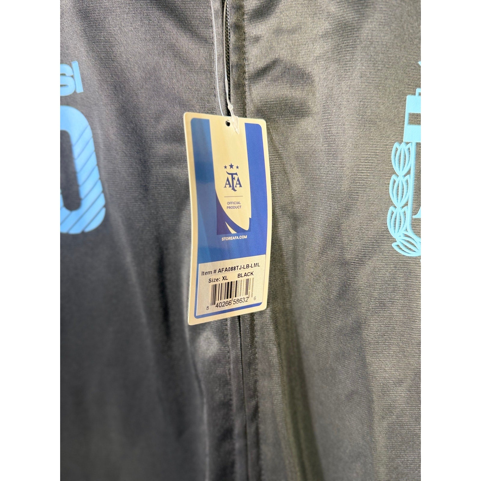 AFA Argentina Messi #10 Full Zip Track Jacket Black Blue Official Product XL NWT