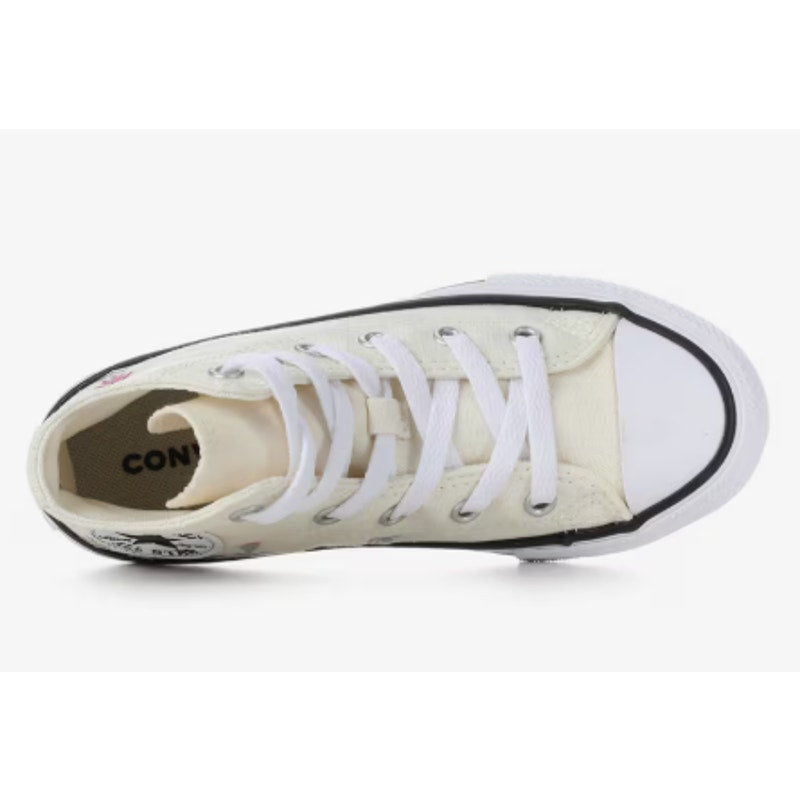 Converse Chuck Taylor All Star Hi Kids Youth 2 Cream Floral High-Top Sneakers