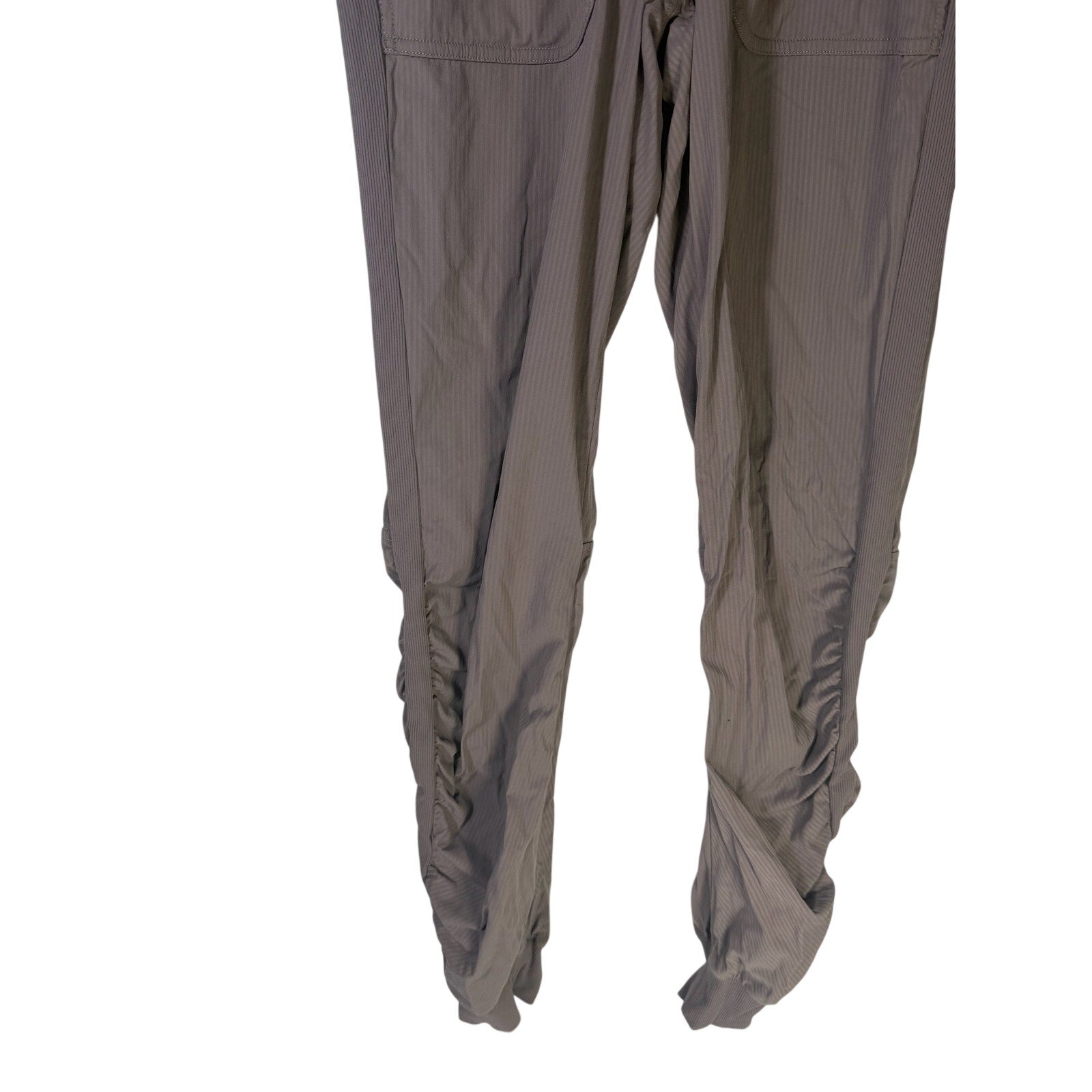 Women’s High-Rise Ruched Tapered Pants Taupe Gray Size 4 Preowned