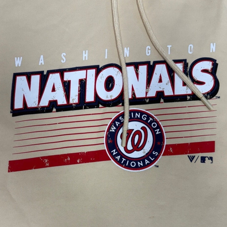 Levelwear Washington Nationals Podium Grain Pullover Hoodie Cream NWT Size L