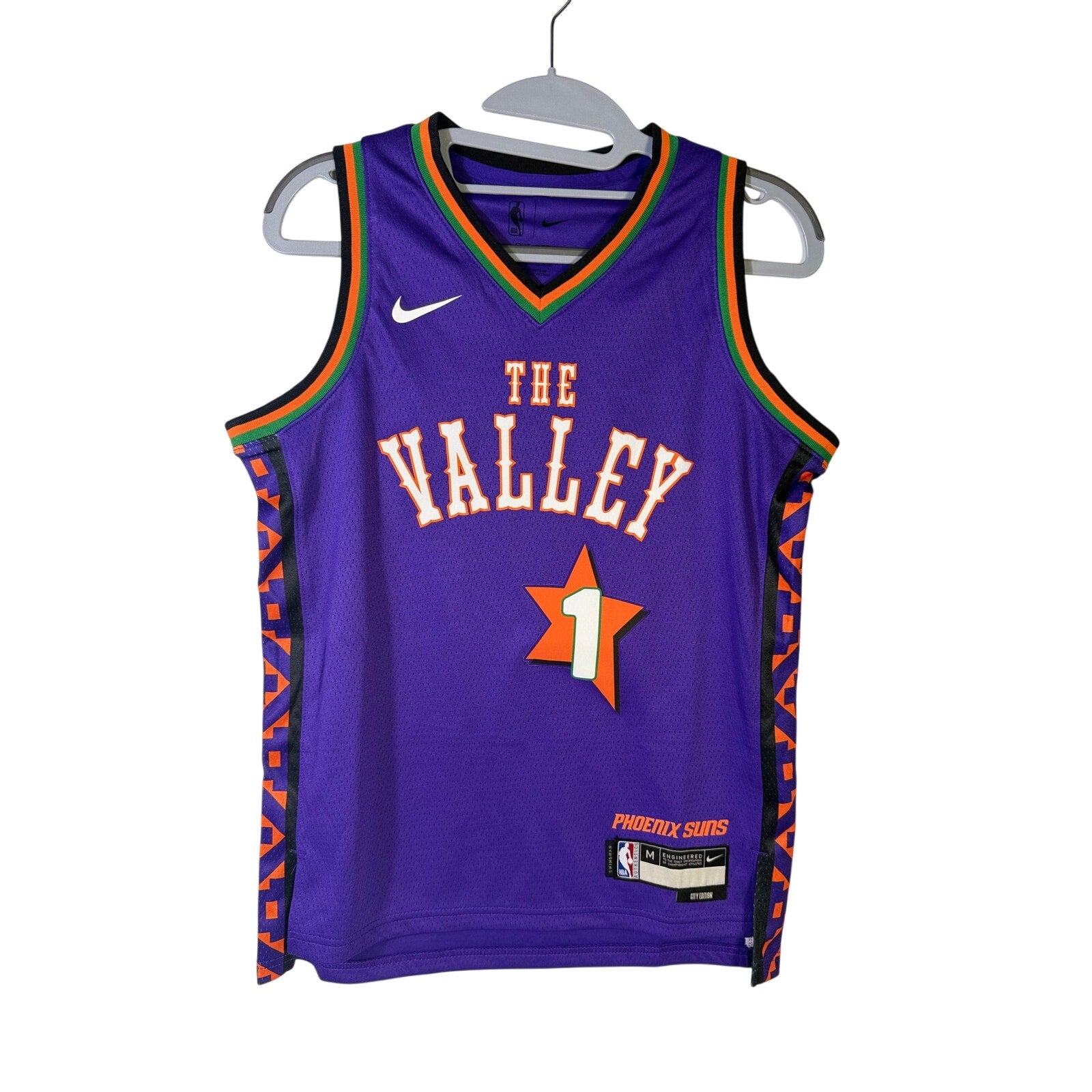 Nike NBA Phoenix Suns Devin Booker #1 City Edition Swingman Jersey Youth M 10/12 NWT