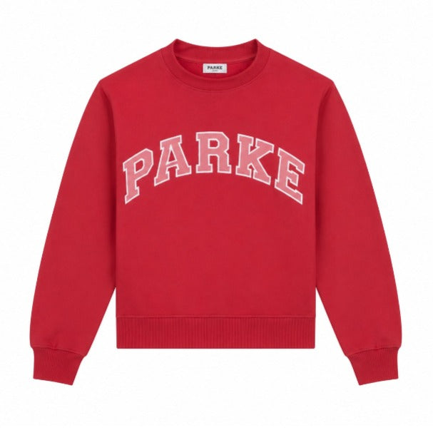 PARKE Heritage Varsity Mockneck Sweatshirt Pink Women's Pullover NWT L