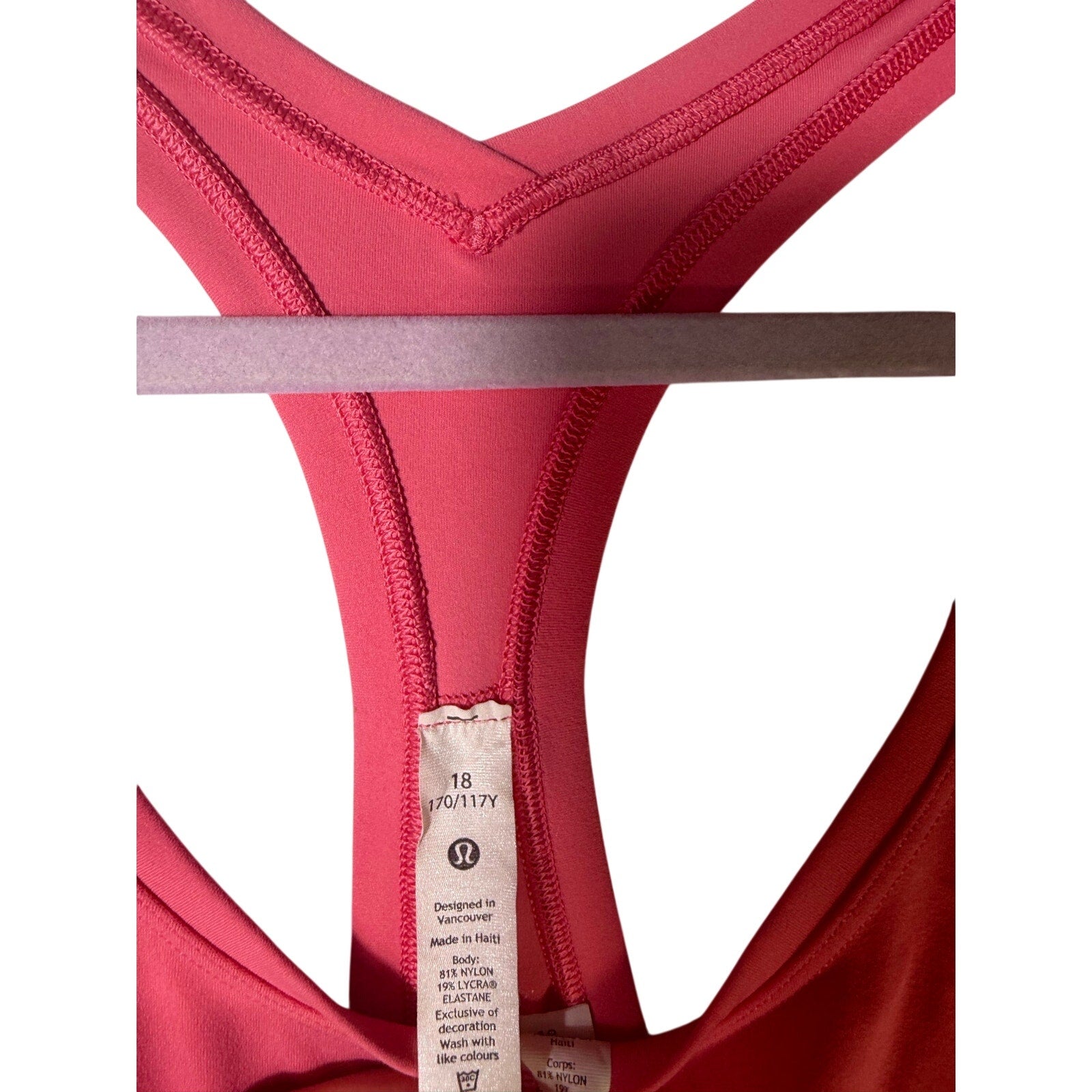 Lululemon Women’s Racerback Athletic Tank Top Coral Pink Size 18