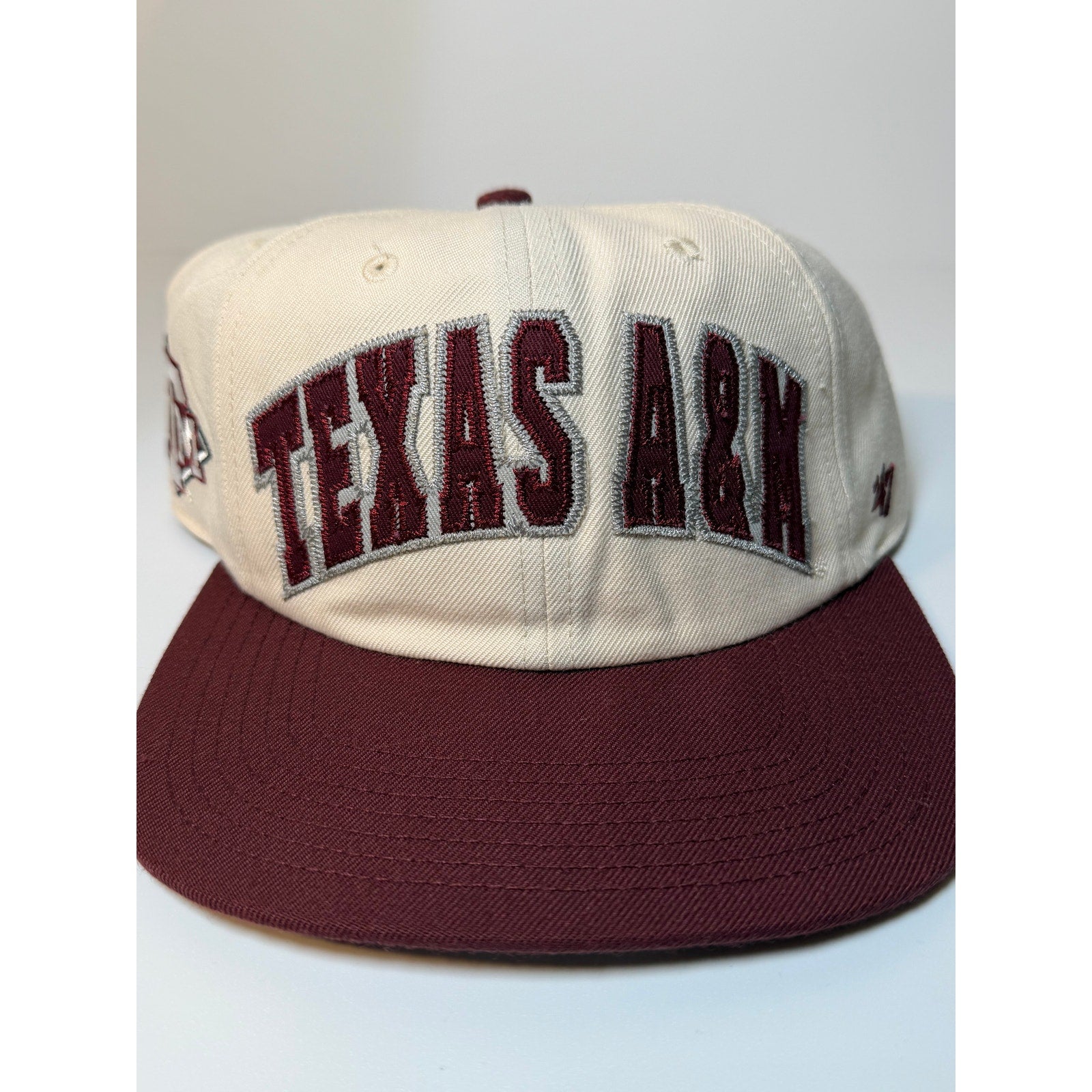 '47 Brand Texas A&M Aggies Snapback Hat | Cream Maroon Adjustable