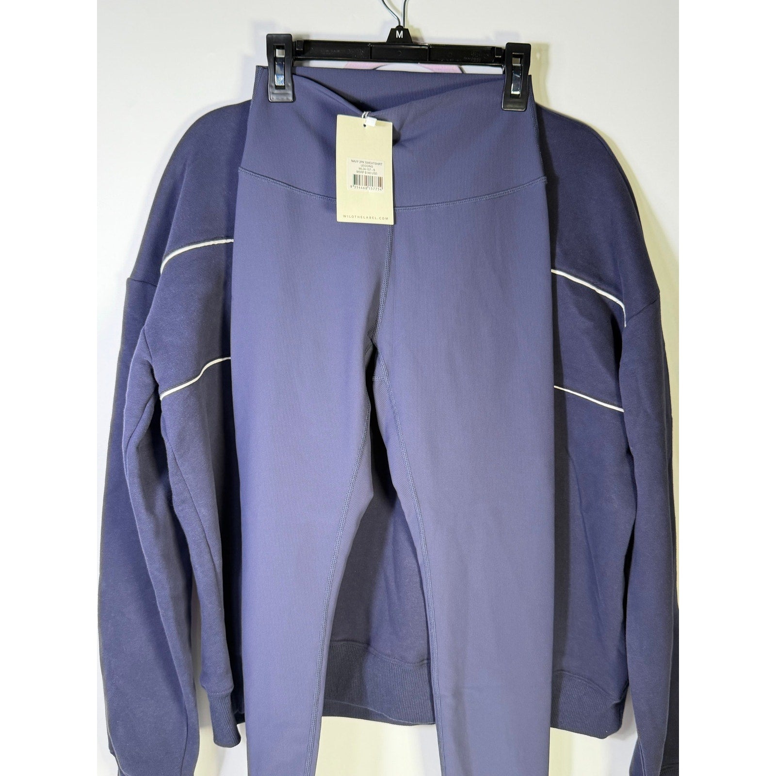 Wilo The Label Women’s 2PC Sweatshirt Leggings Set Navy Size S NWT