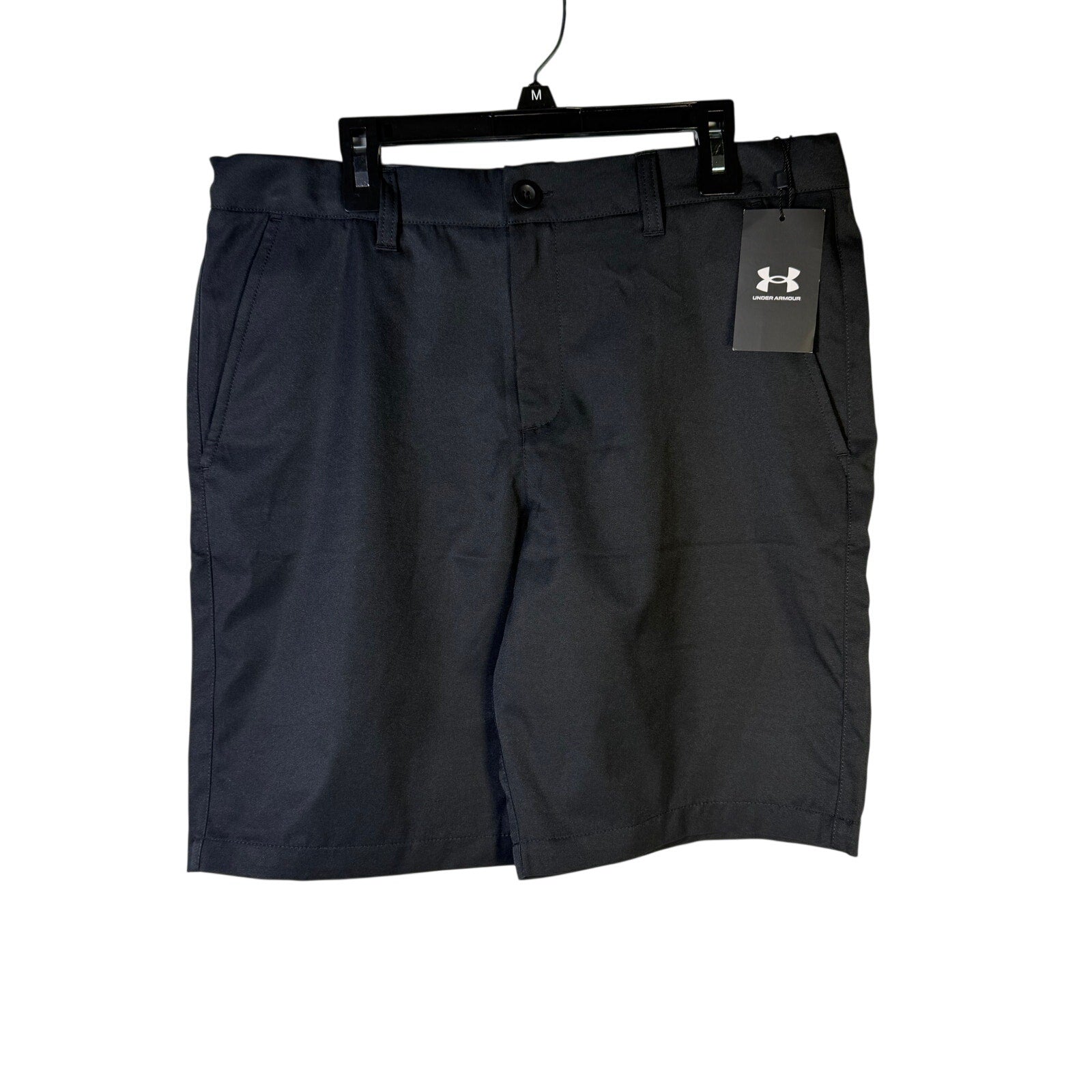Under Armour Match Play Golf Shorts Youth Boys YXL Black Performance Stretch NWT