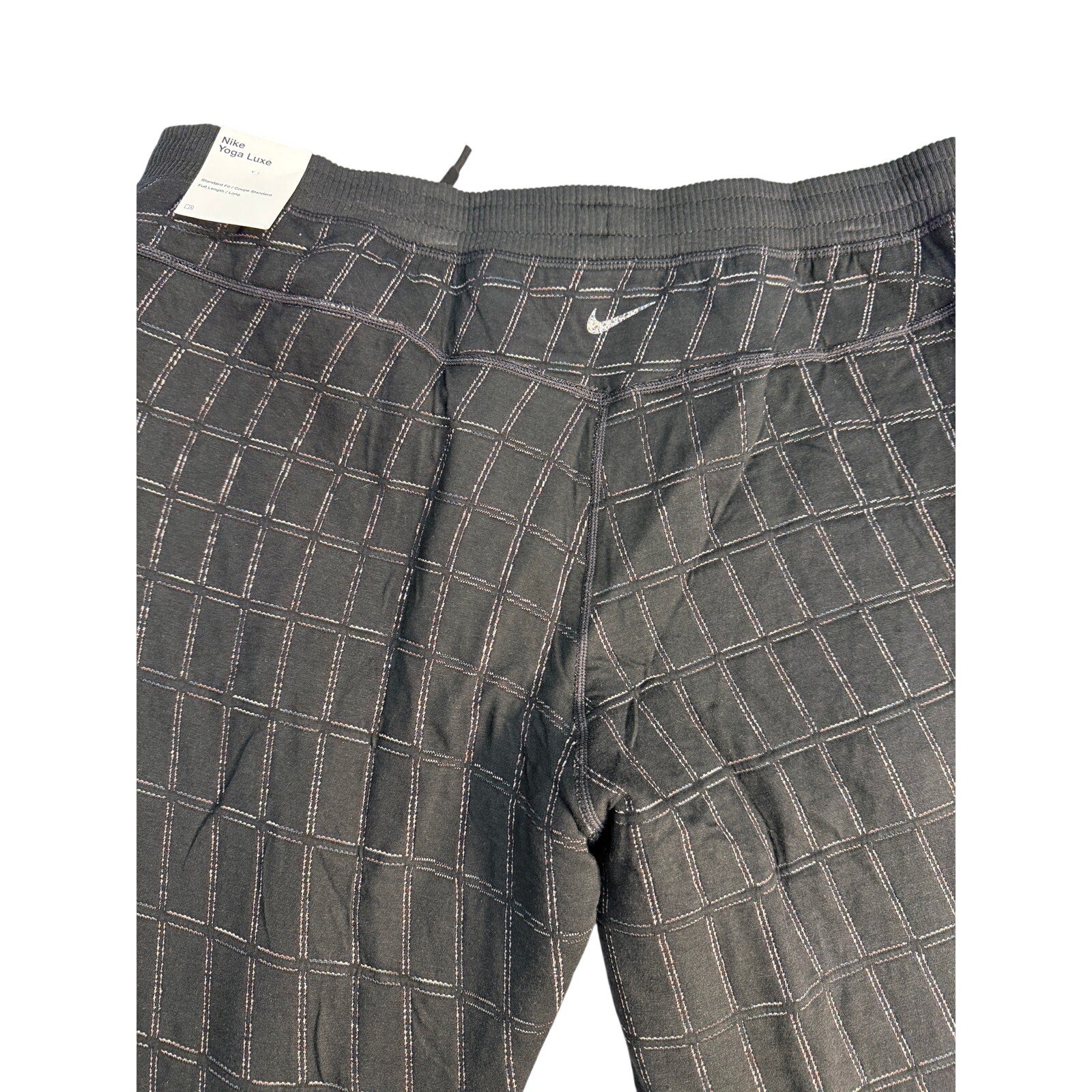 Nike Yoga Luxe Dri-FIT Grid Jogger Pants Black Women’s XL NWT