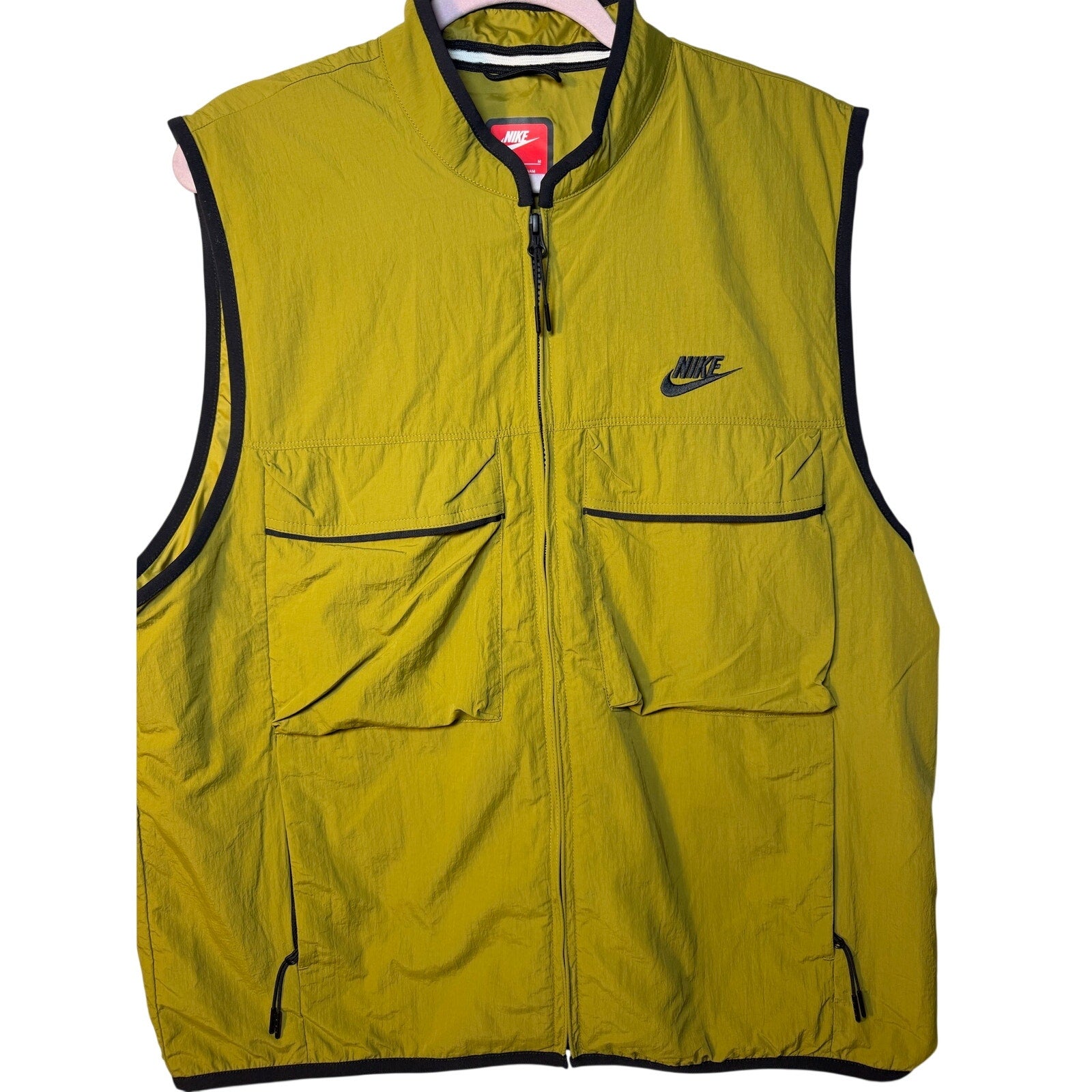 Nike Tech Woven Utility Wind Vest – Men’s Size Medium – Green – Full Zip