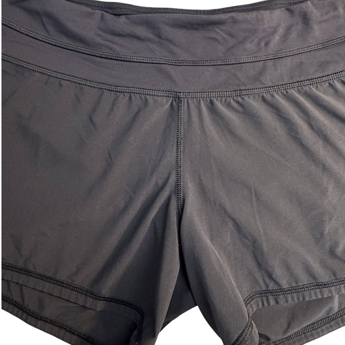 Lululemon Women’s Black Running Shorts Size 8 Zip Back Pocket
