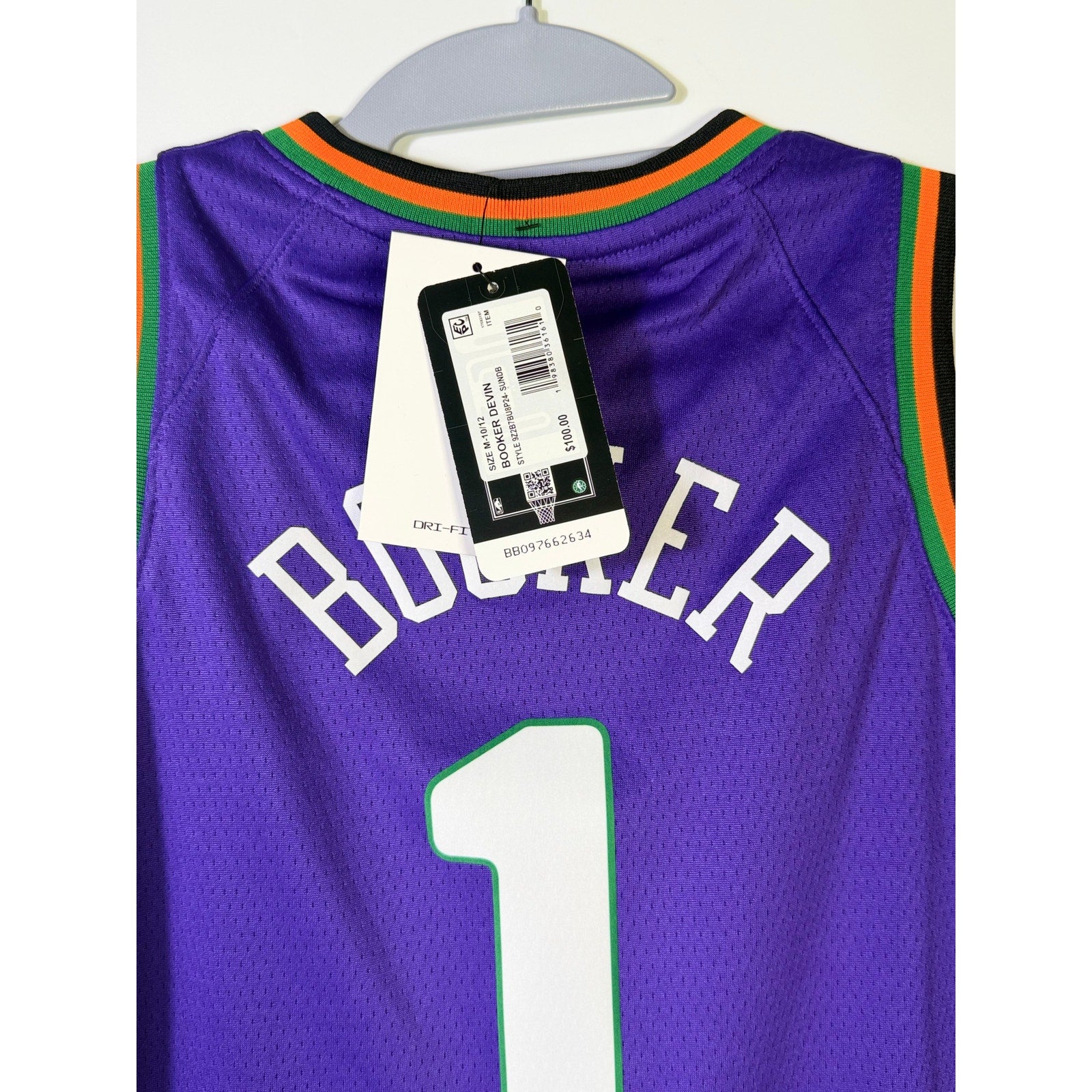 Nike NBA Phoenix Suns Devin Booker #1 City Edition Swingman Jersey Youth M 10/12 NWT
