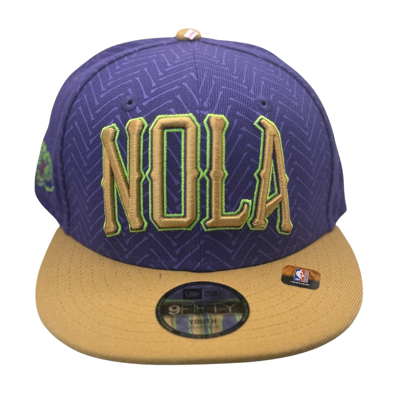 New Era NOLA Pelicans 9FIFTY Youth Snapback Hat Purple Gold NBA
