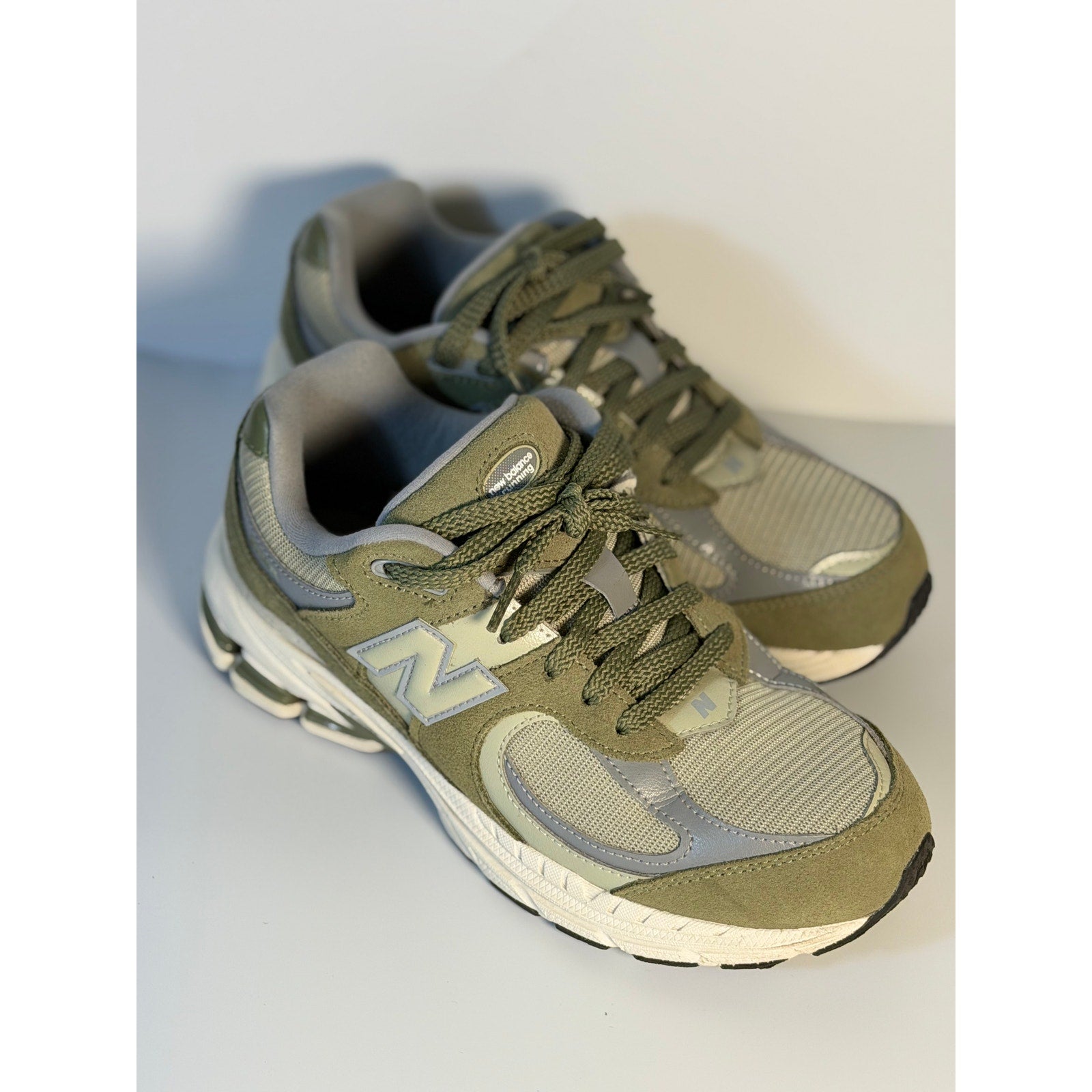 New Balance 2002R Running Sneakers – Olive/Gray – Youth 5.5 – Pre-Owned