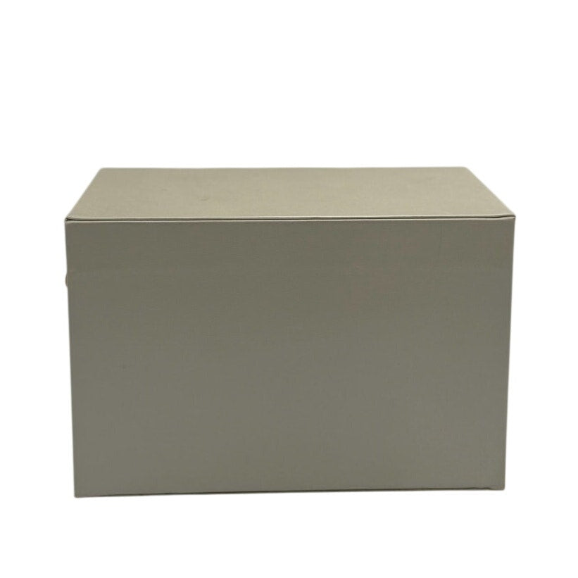 3-Tier Ivory Faux Leather Jewelry Box – Champagne Gold Handles – Faux Suede Lining