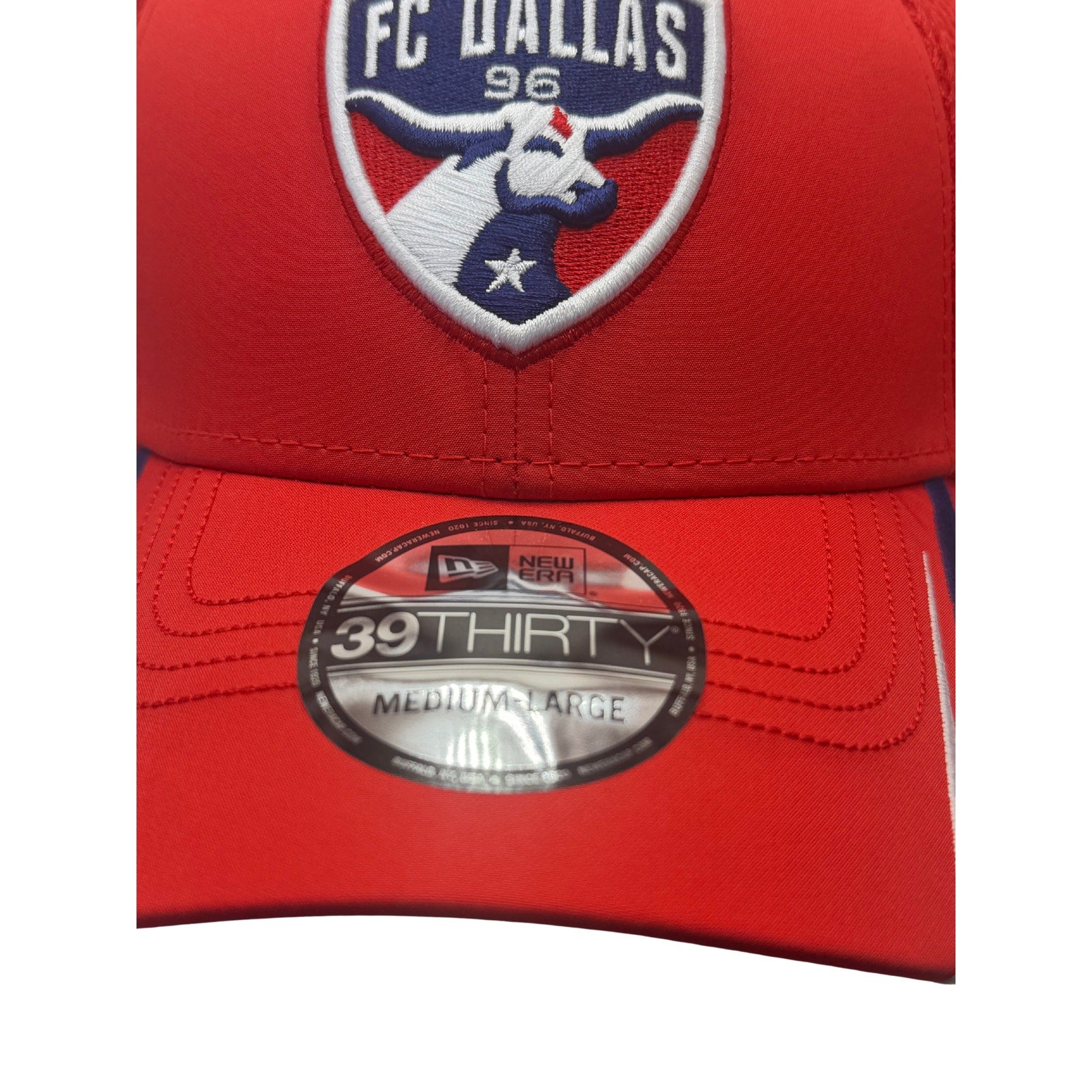New Era FC Dallas 39THIRTY Stretch Fit Hat Red Medium-Large MLS