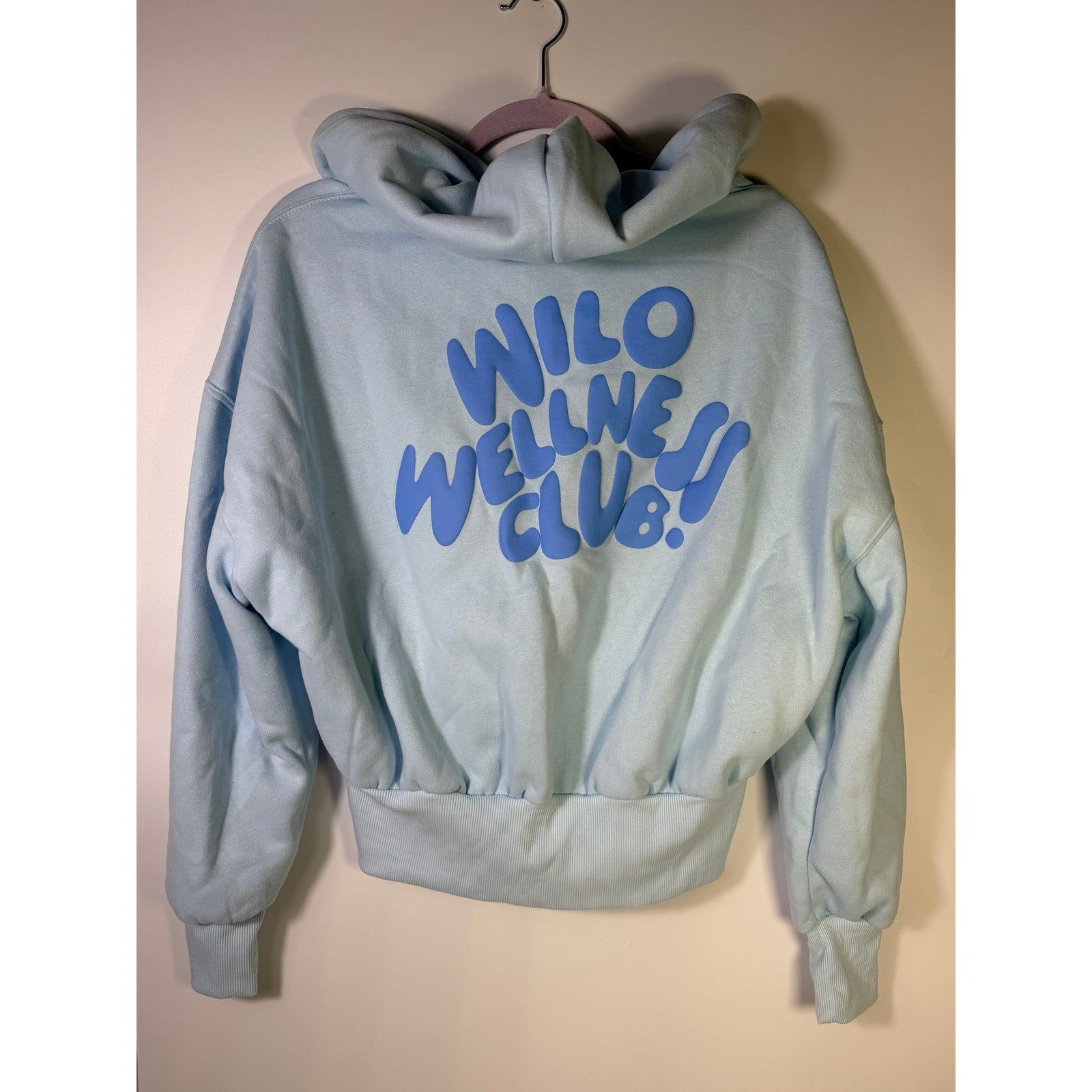 Wilo The Label Wellness Club Crop Zip Hoodie Blue Women’s Size M