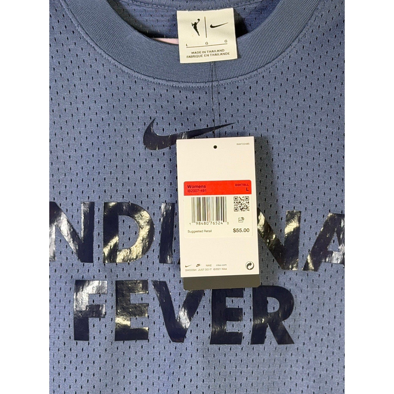 Nike WNBA Indiana Fever Women’s Mesh Basketball Tank Top Blue Size L NWT