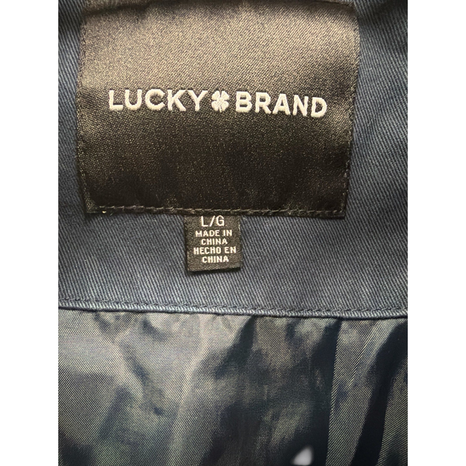 Lucky Brand Men’s zip up Top – Size L – Navy Blue