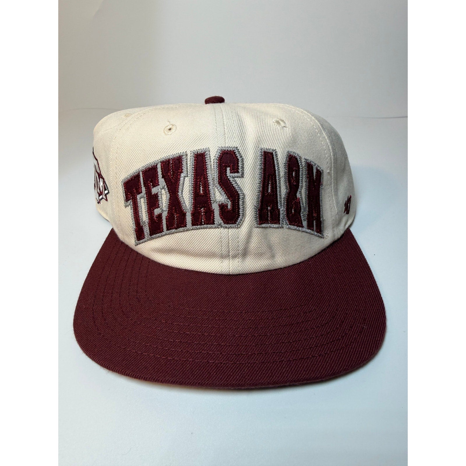 '47 Brand Texas A&M Aggies Snapback Hat | Cream Maroon Adjustable