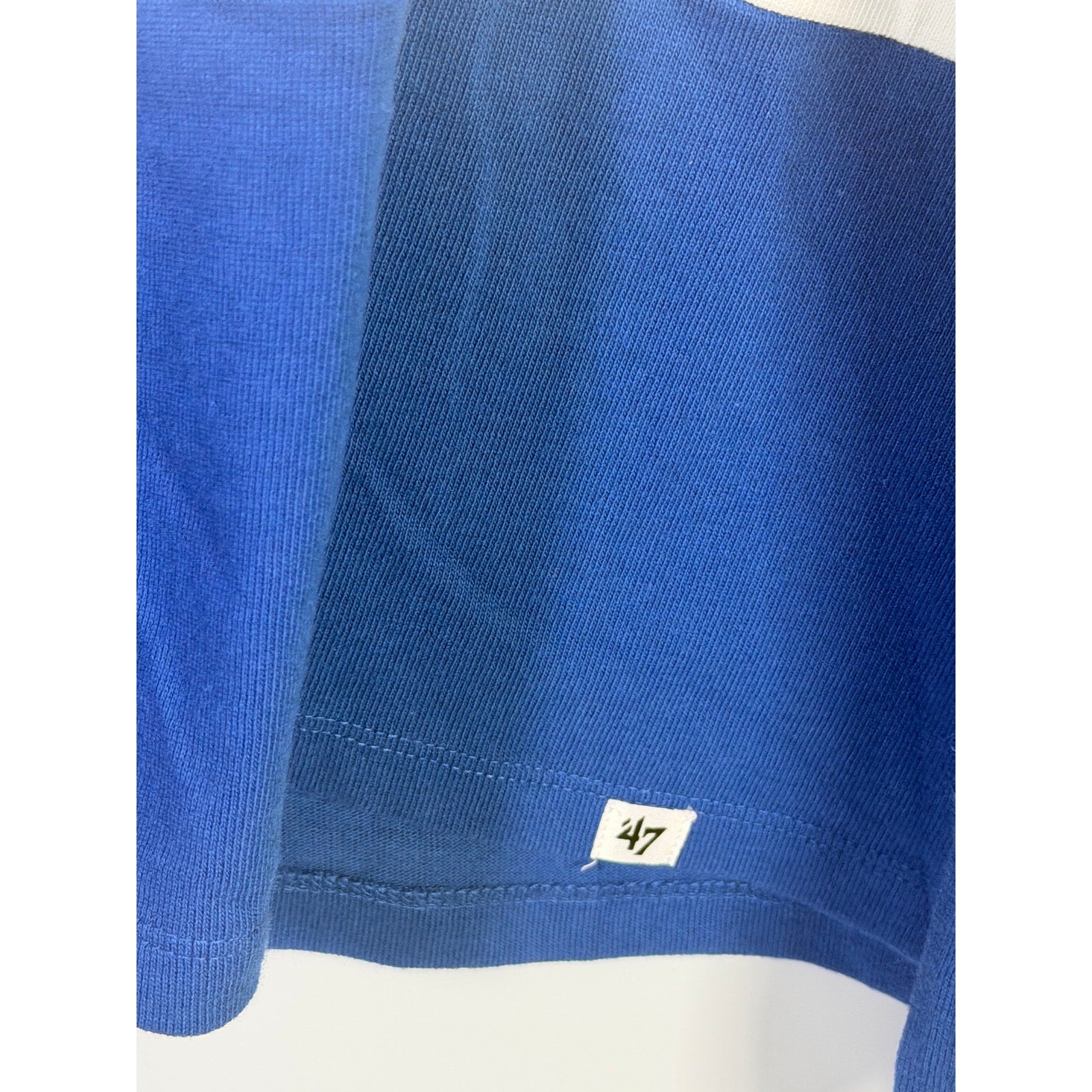 47 Brand New York Giants Rugby Shirt Blue White Striped Long Sleeve Men's XL NWT