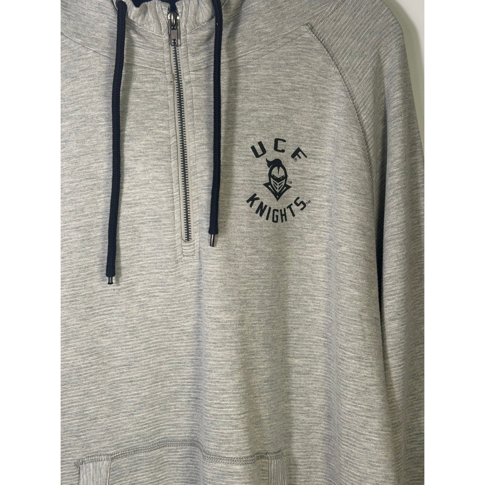 Gray Colosseum UCF Knights men's XXL quarter-zip pullover hoodie with tags, featuring team logo and comfortable fit.