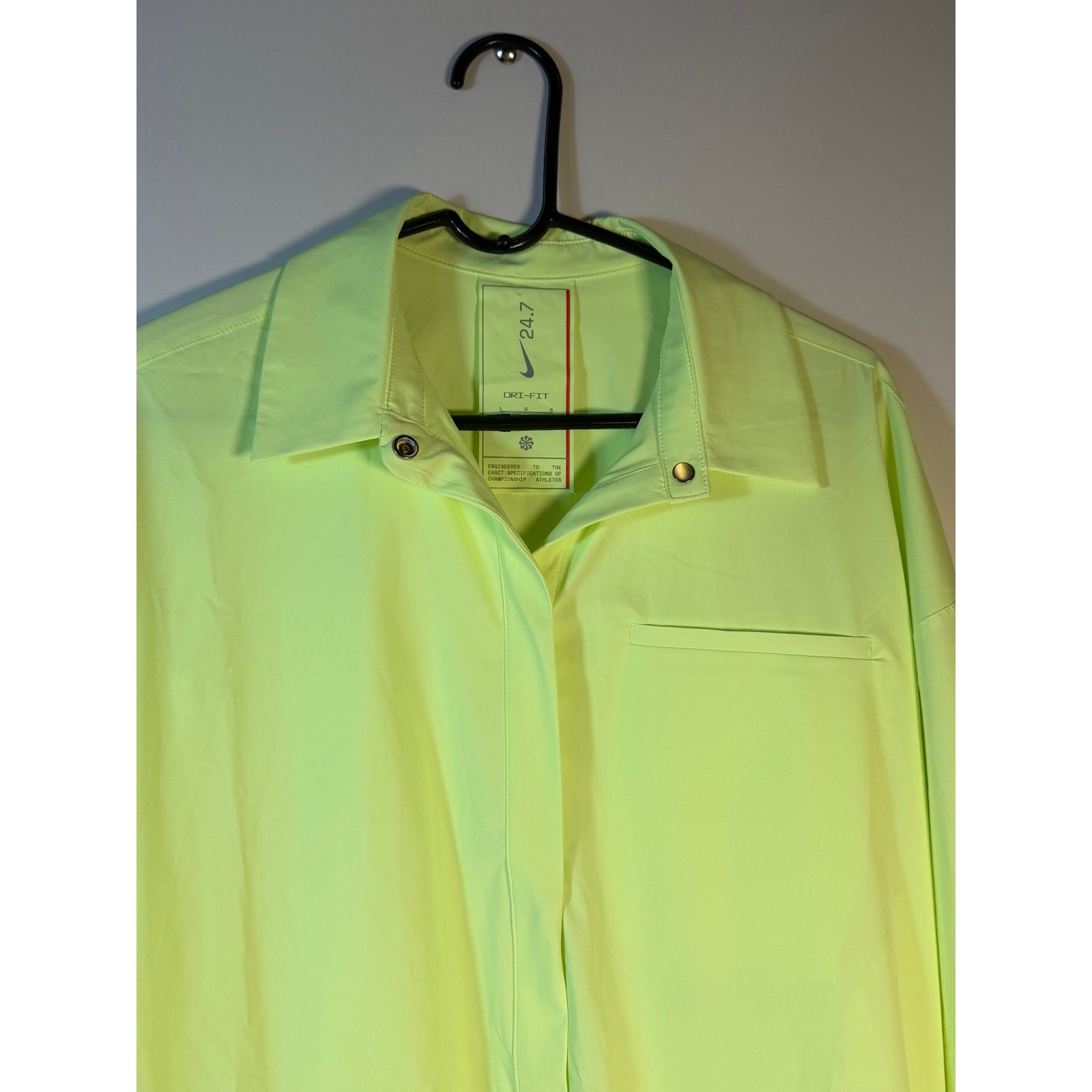 Nike 24.7 Dri-FIT Women's Training Shirt Dress Volt Green Large HM8385-701 NWT