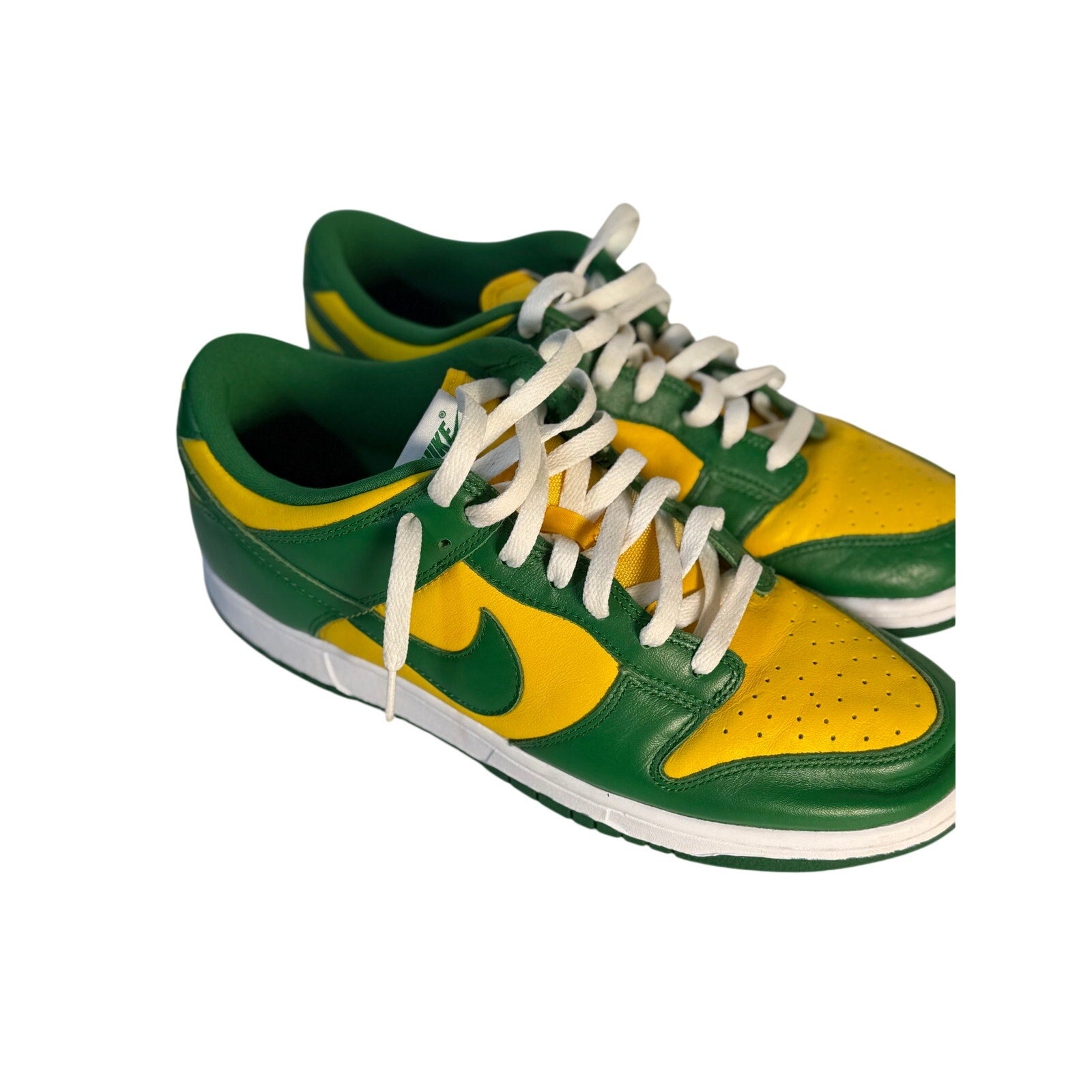Nike Dunk Low Brazil Green Yellow Leather Sneakers Men's US 11