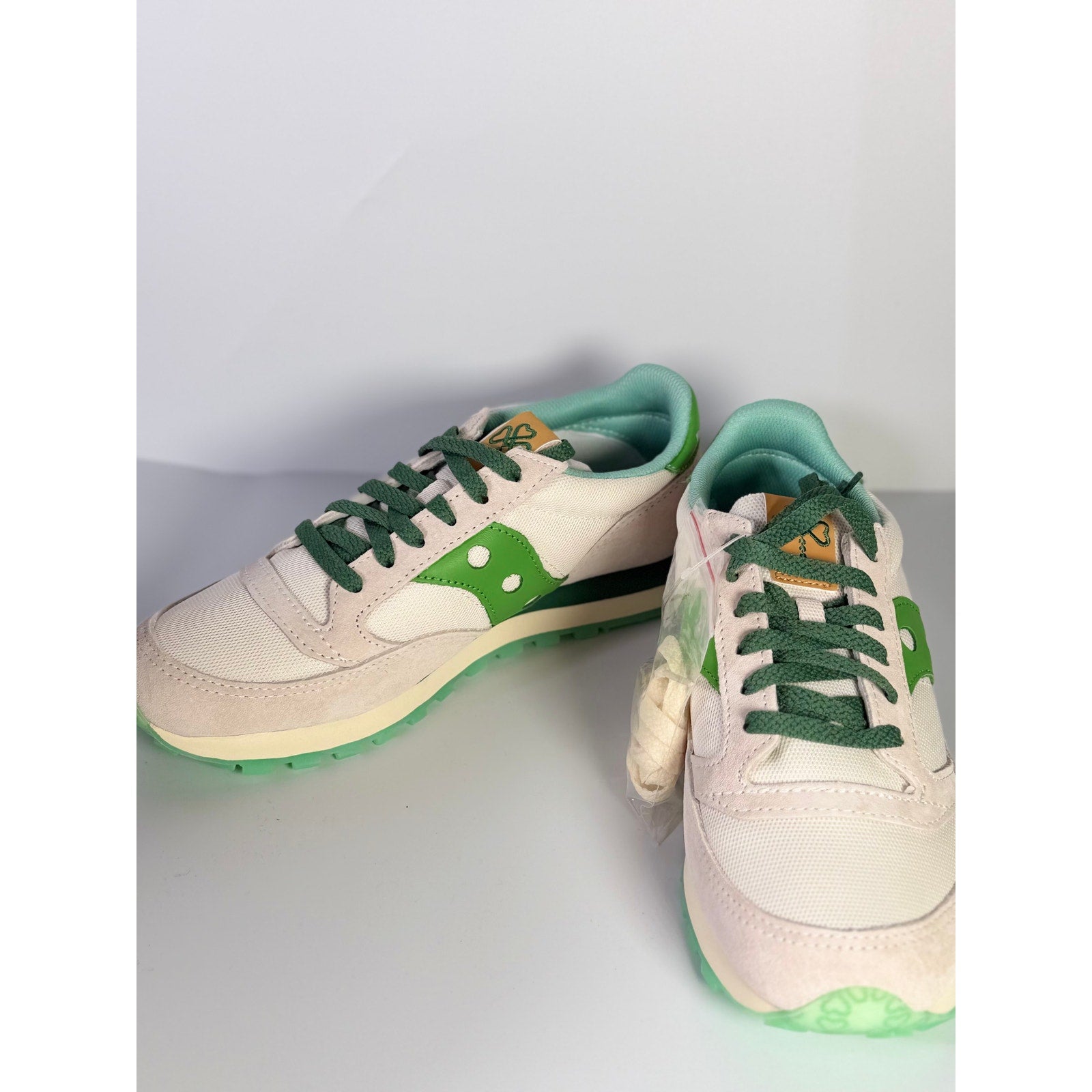 Saucony Jazz Original Sneakers Women's US 8 White Green Lace Up Running Shoes