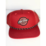 Old Row Logo Rope Trucker Hat Red Snapback Baseball Cap Adult One Size NWT