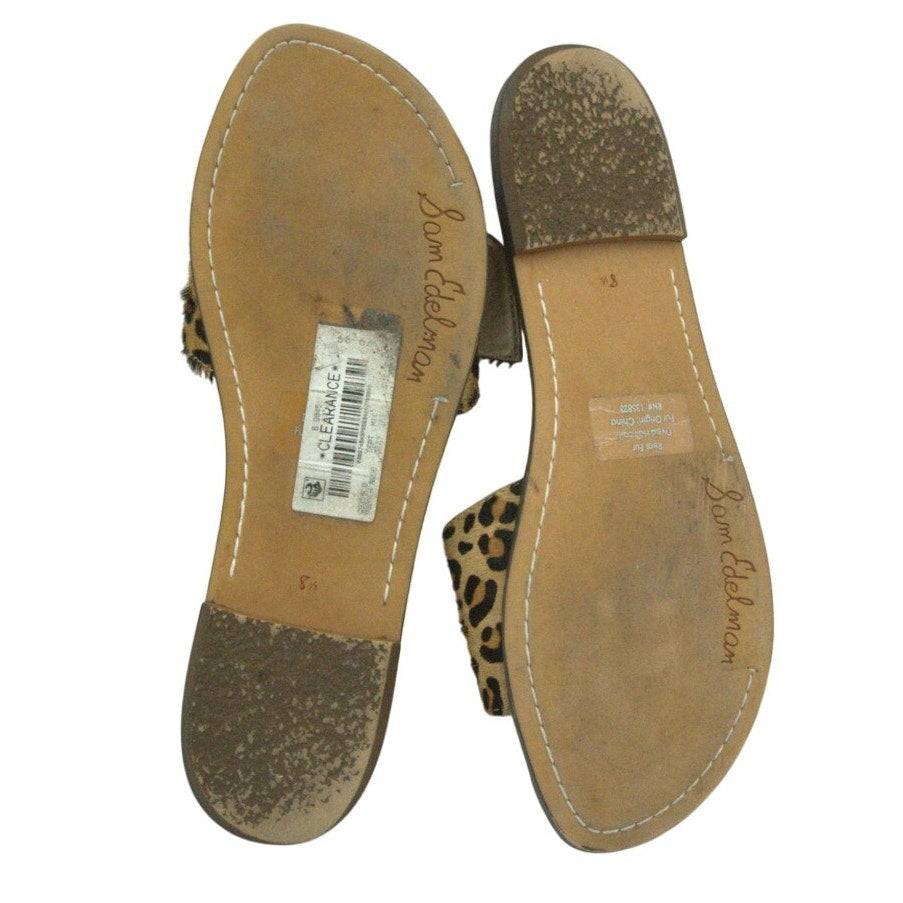 Sam Edelman Gaige Flat Sandals Cheetah Print Haircalf | Women’s 8.5
