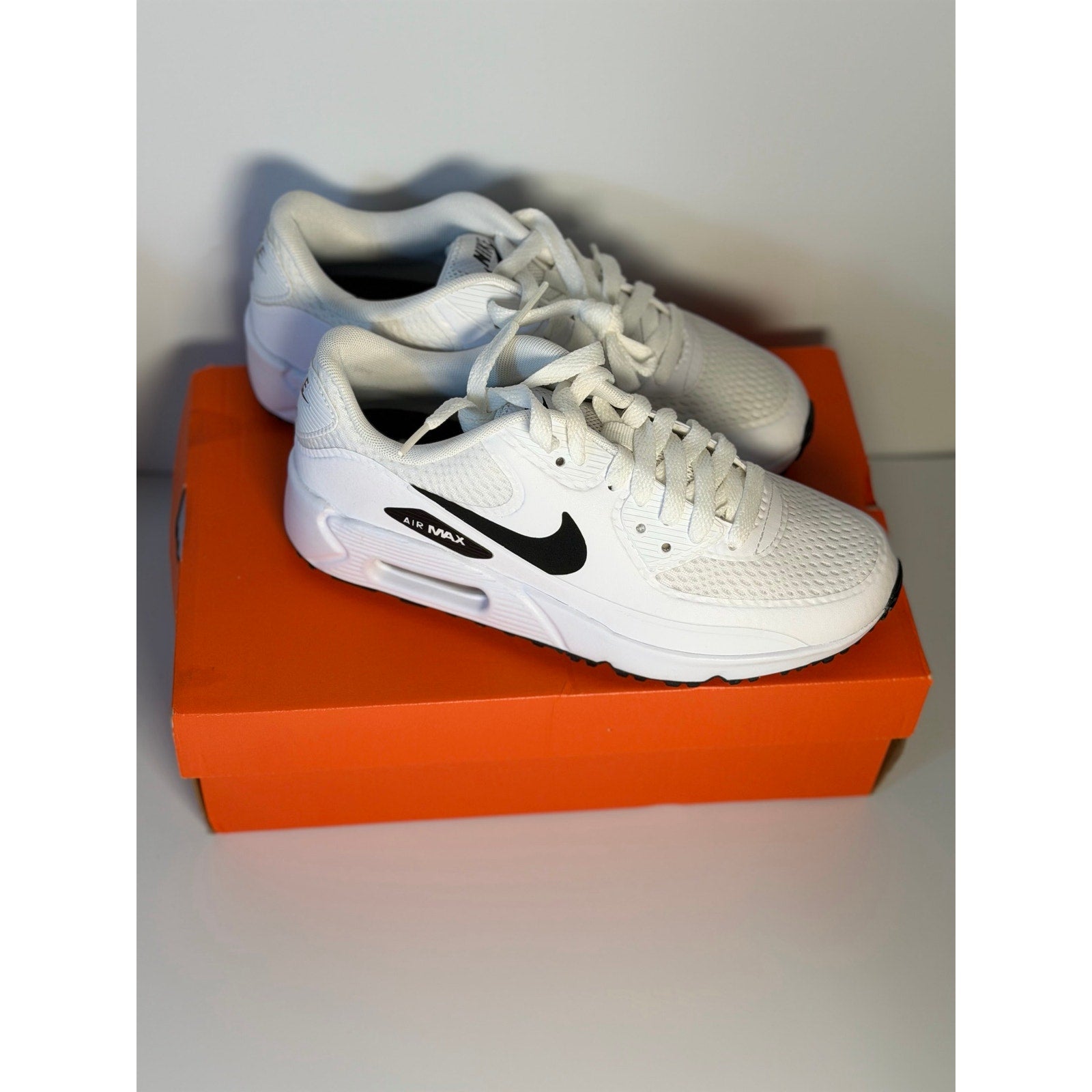 Nike Air Max 90 G Golf Shoes White Black Men’s 4 Women’s 5.5