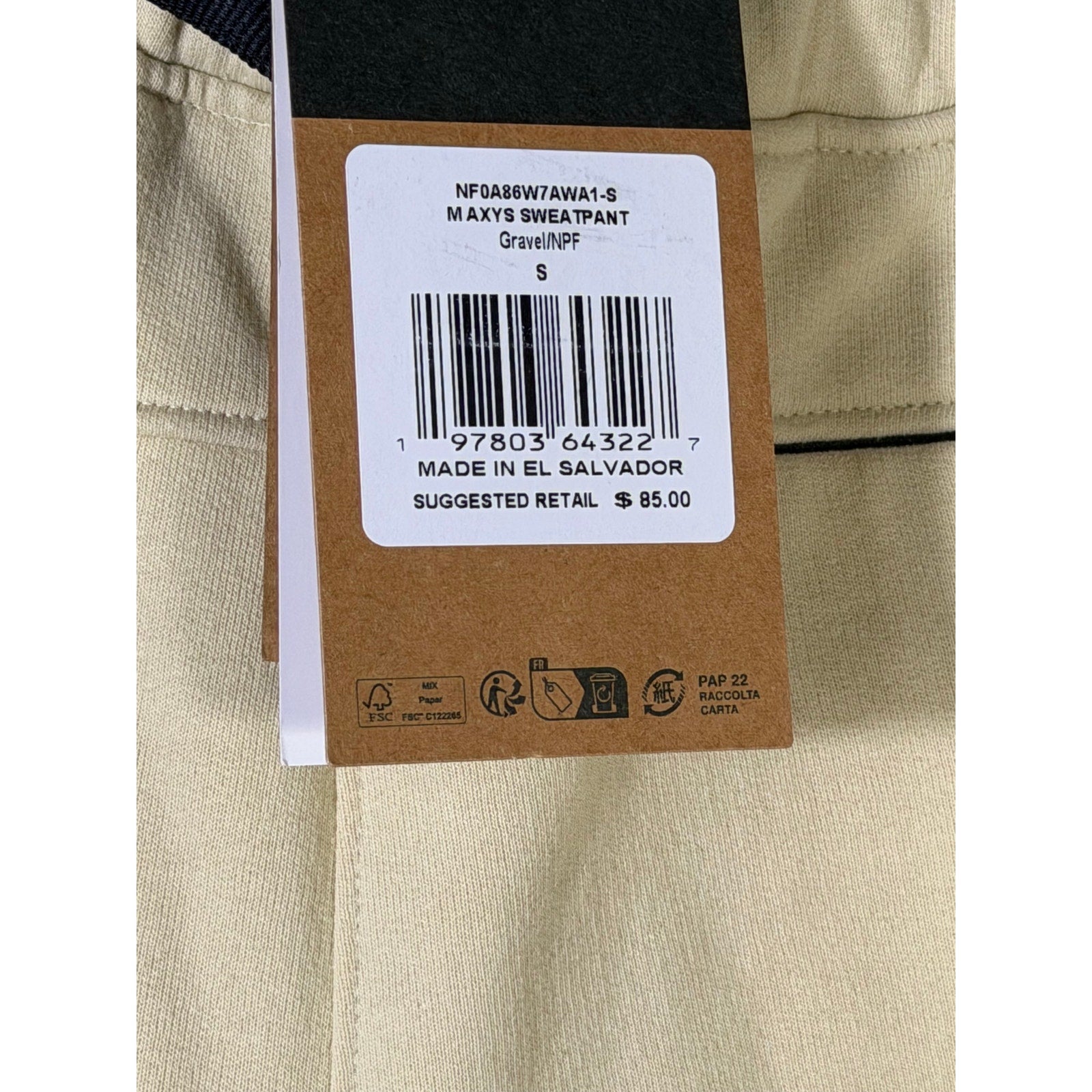 The North Face Men’s AXYS Sweatpants Gravel Beige Size S NWT