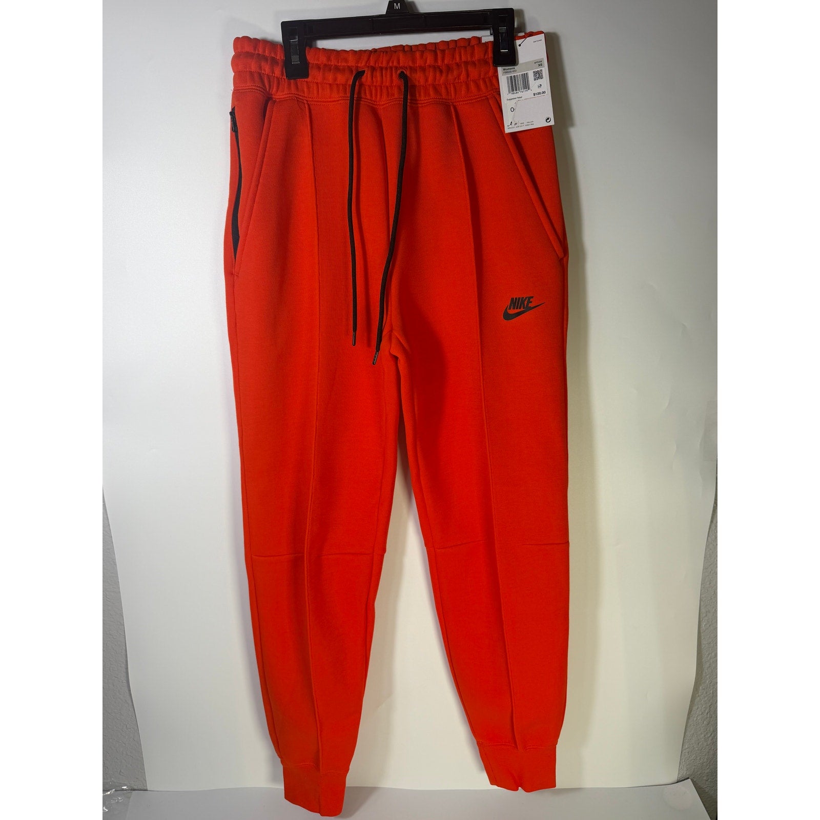 Nike Sportswear Phoenix Fleece Jogger Pants Women's XS Bright Orange Mid Rise NWT