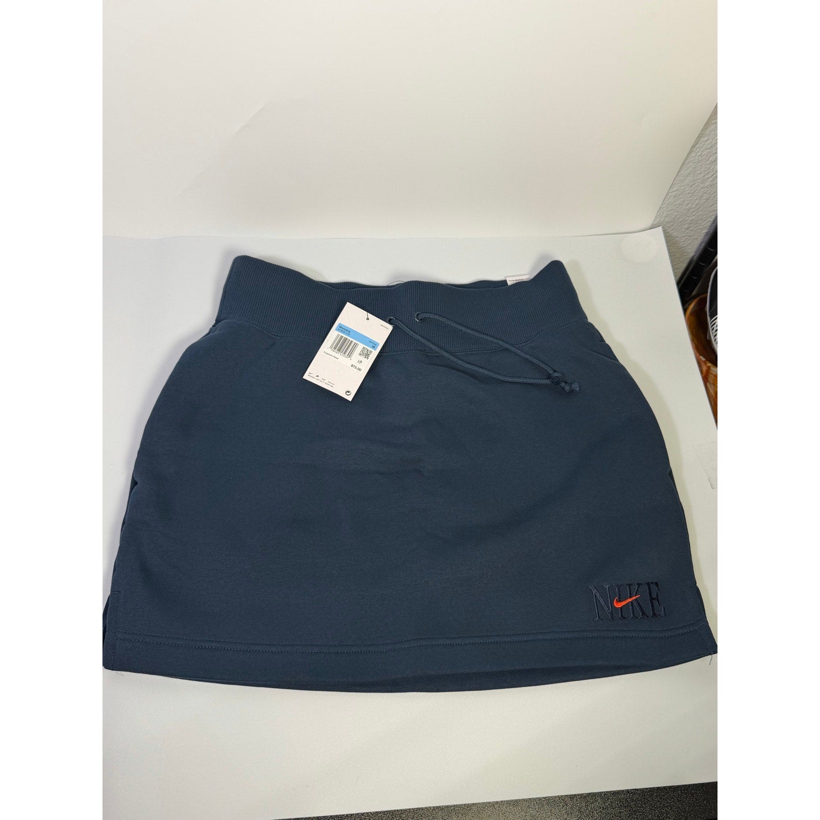Nike Women’s Fleece Drawstring Mini Skirt Navy Blue Size M NWT