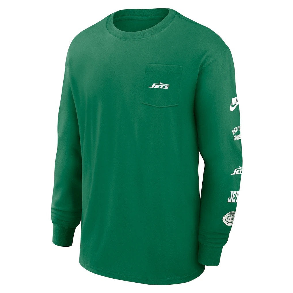 NWT Men’s Nike New York Jets Rewind Heavy Max90 Pocket Long Sleeve T-Shirt – Green
