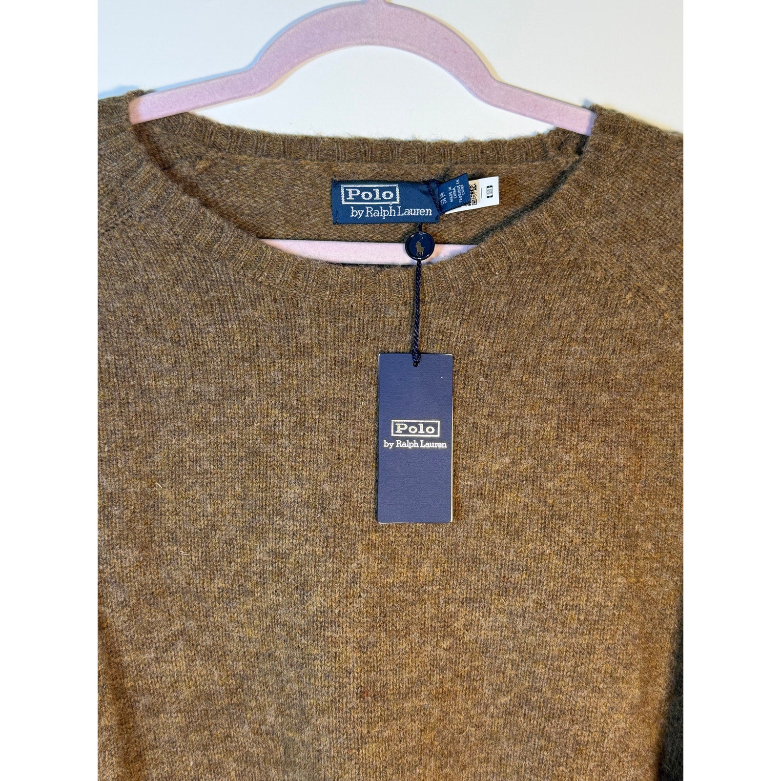 Polo Ralph Lauren Aviator Brown Crewneck Wool Sweater Men's XXL NWT