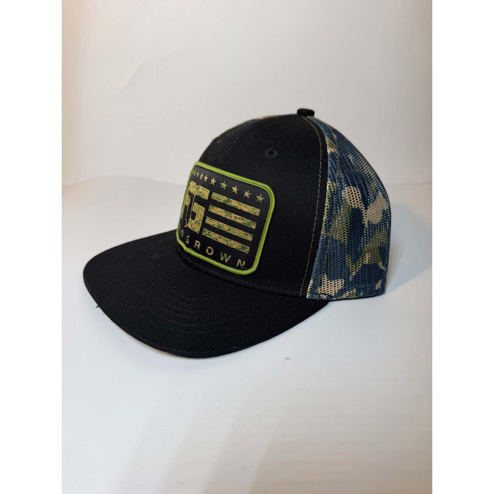 FloGrown Florida Flag Trucker Hat Black Camo Mesh Snapback Adjustable Cap