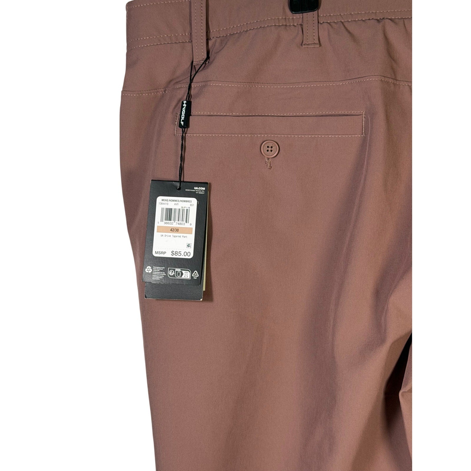 Under Armour UA Drive Tapered Golf Pants Men’s 42x30 Maroon Mist NWT