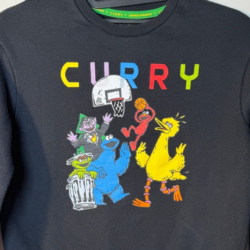 Under Armour Curry x Sesame Street Crewneck Sweatshirt – Youth Medium – Black