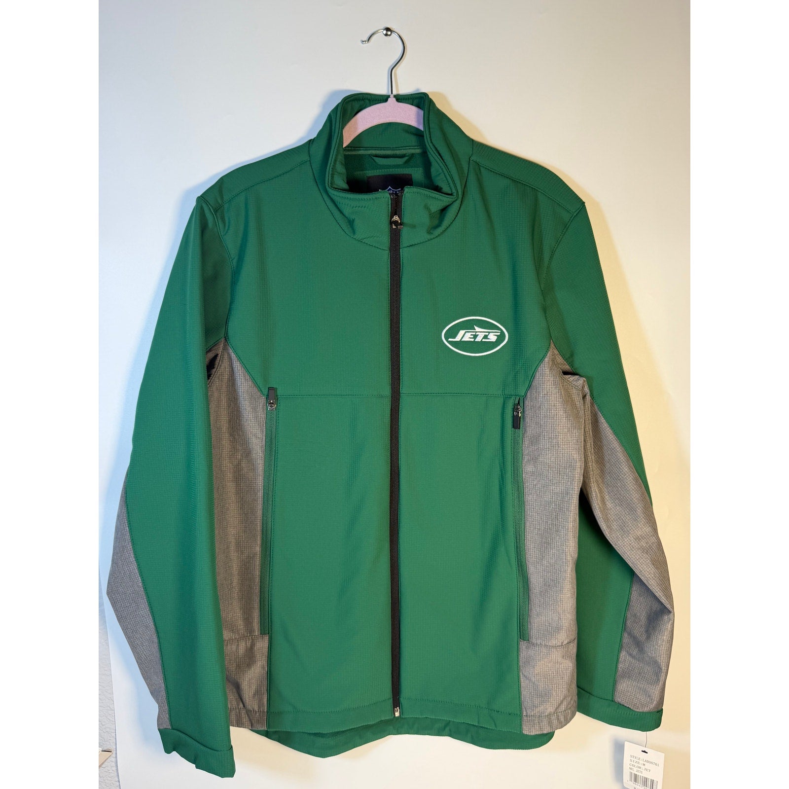 NFL New York Jets Full Zip Jacket Women's Medium Green Gray NWT Team Apparel