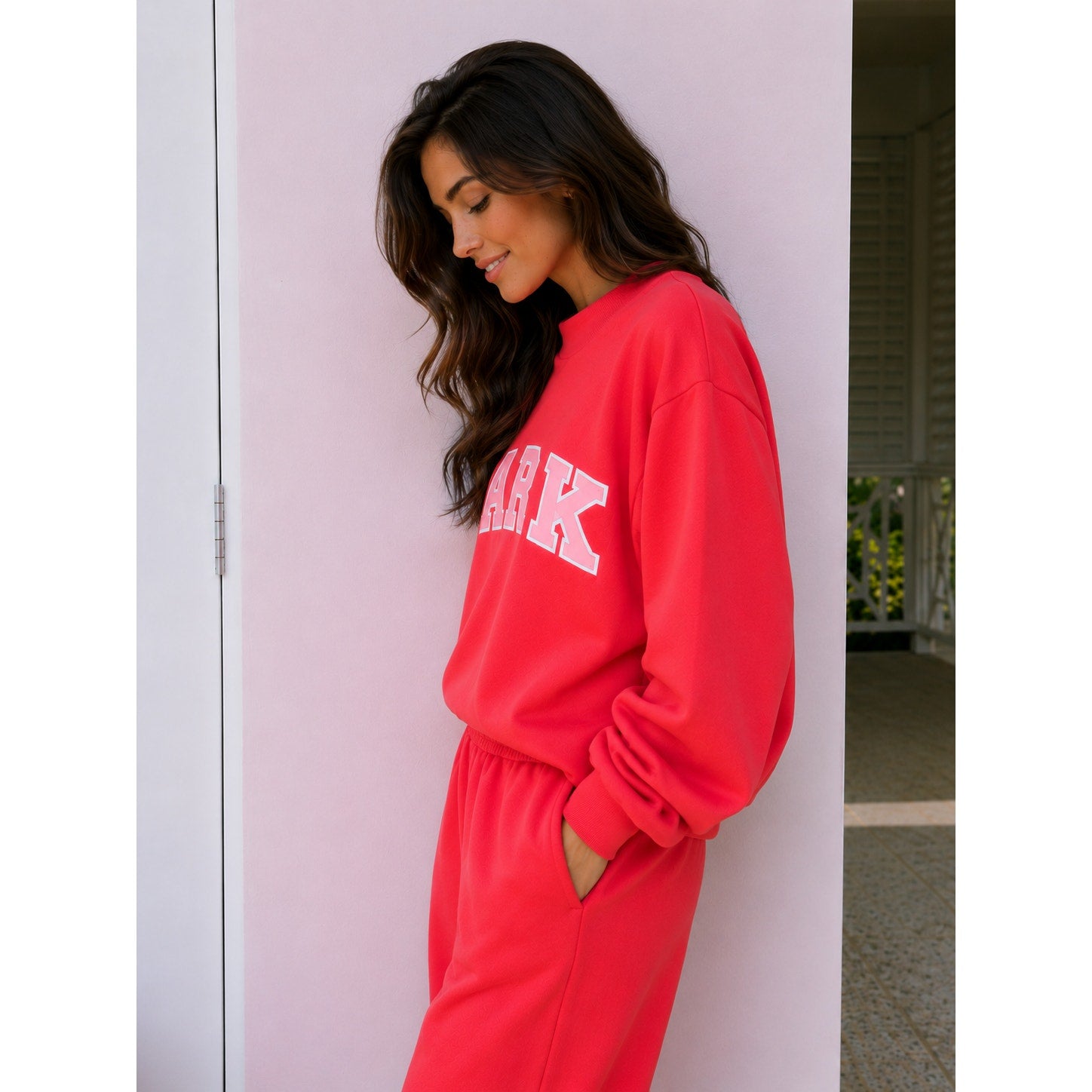 PARKE Heritage Varsity Mockneck Sweatshirt Pink Women's Pullover NWT XXL