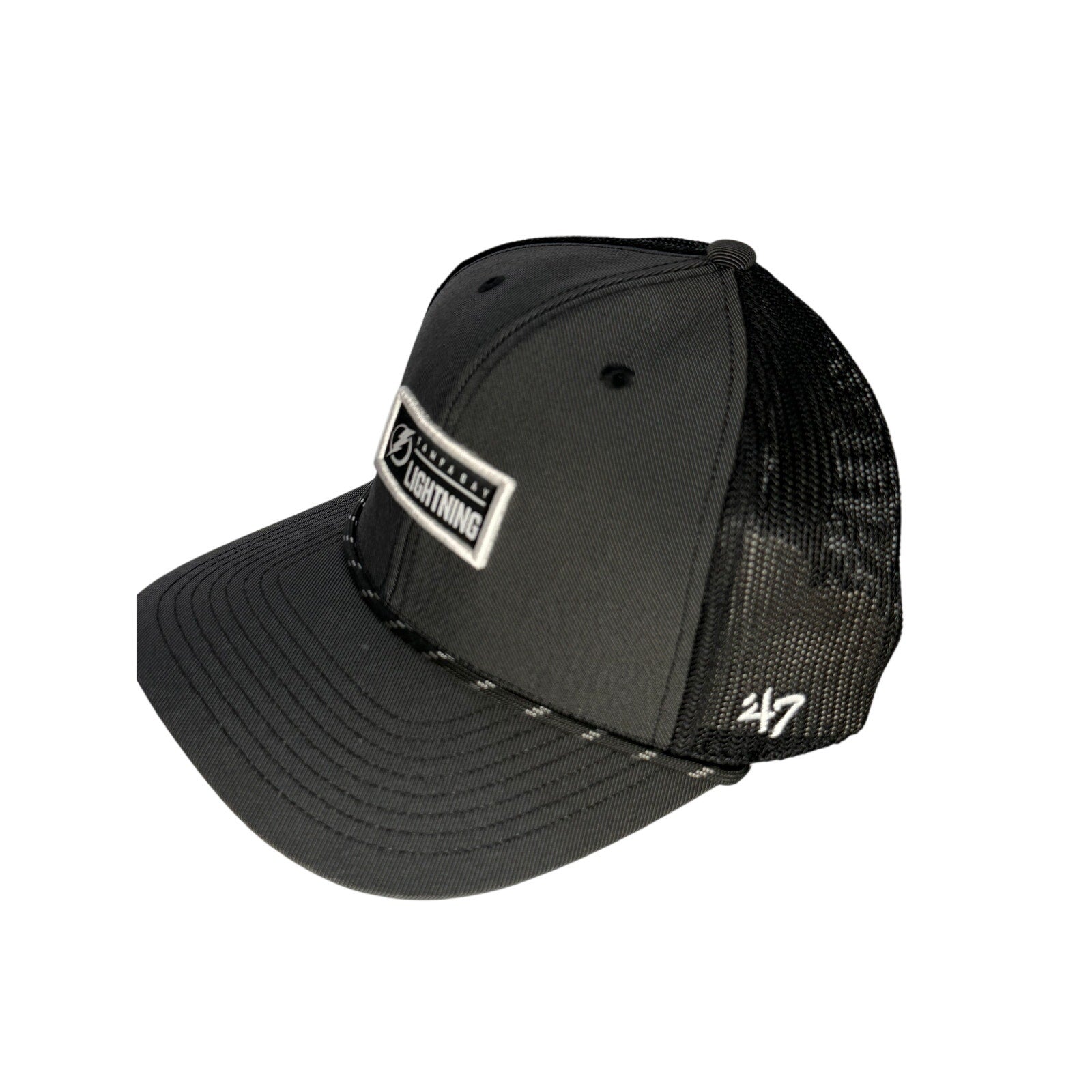 47 Tampa Bay Lightning Trucker Adjustable Hat Gray Black NHL Snapback NWT
