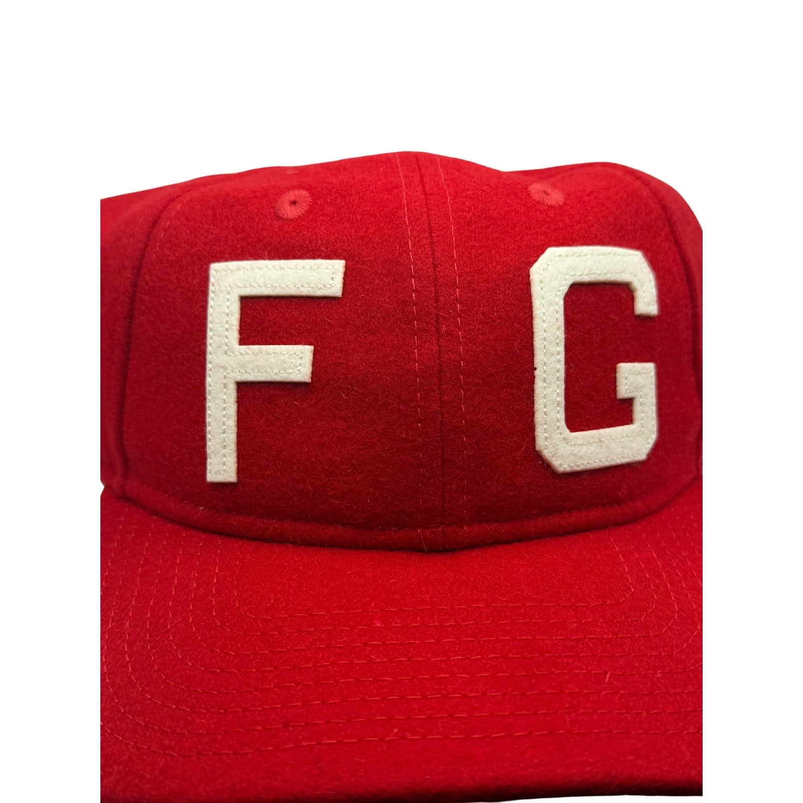 Fear of God x New Era 59FIFTY Fitted Hat Red Cream FG Logo One Size