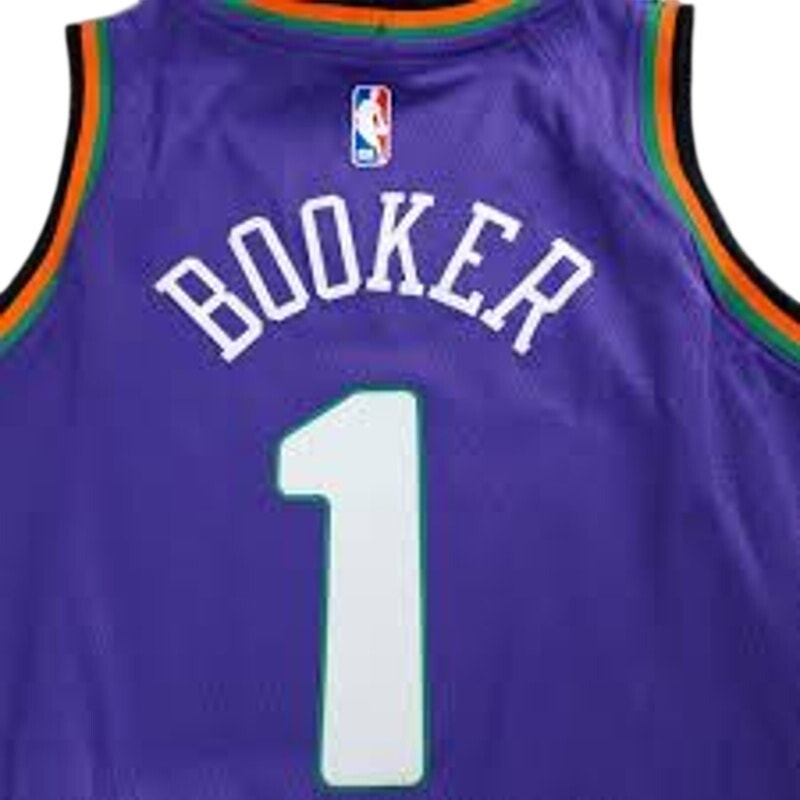 Nike Phoenix Suns Devin Booker #1 The Valley Youth Jersey Purple Size L 14/16