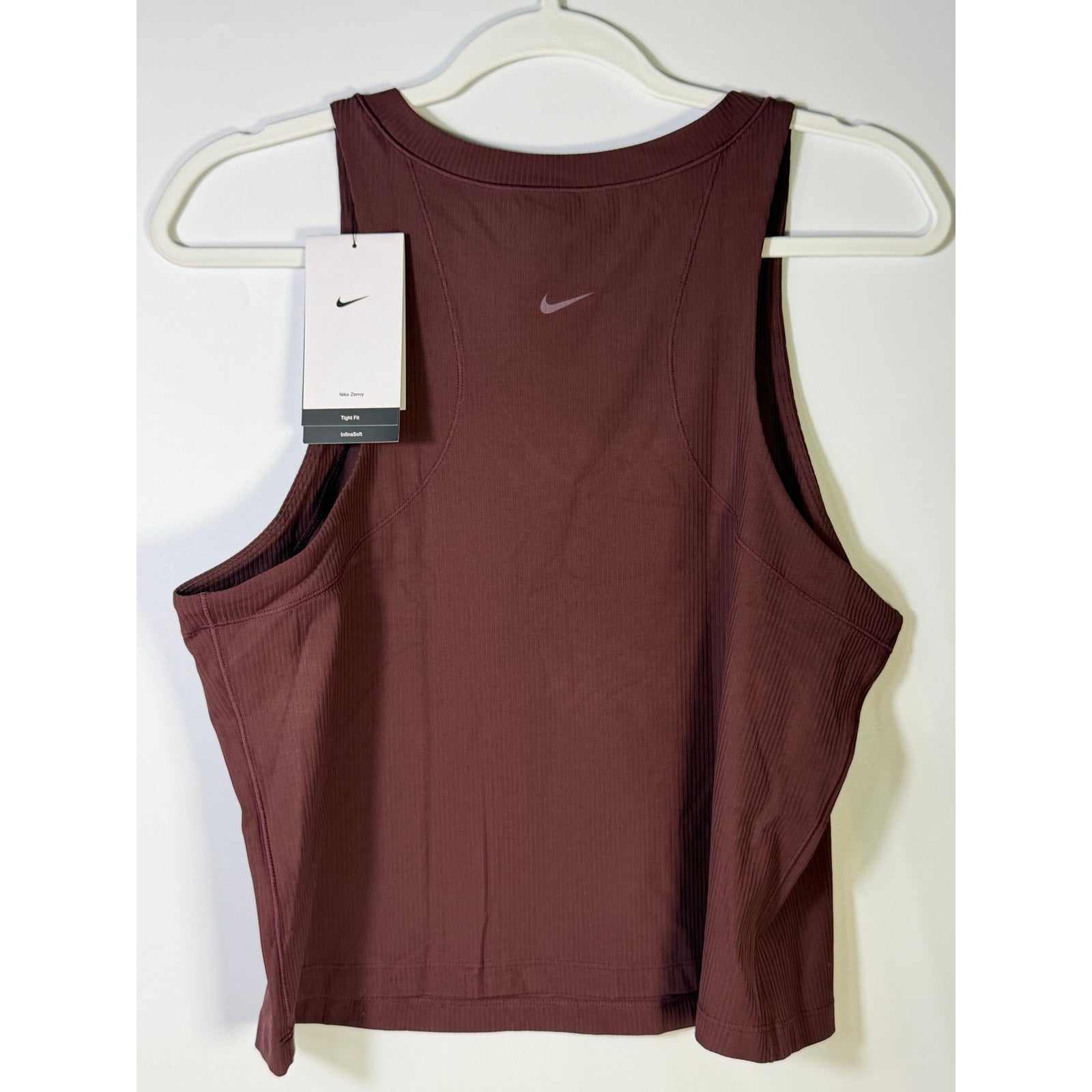 Nike Women’s Ribbed Cropped Muscle Tank Top Brown Size L NWT