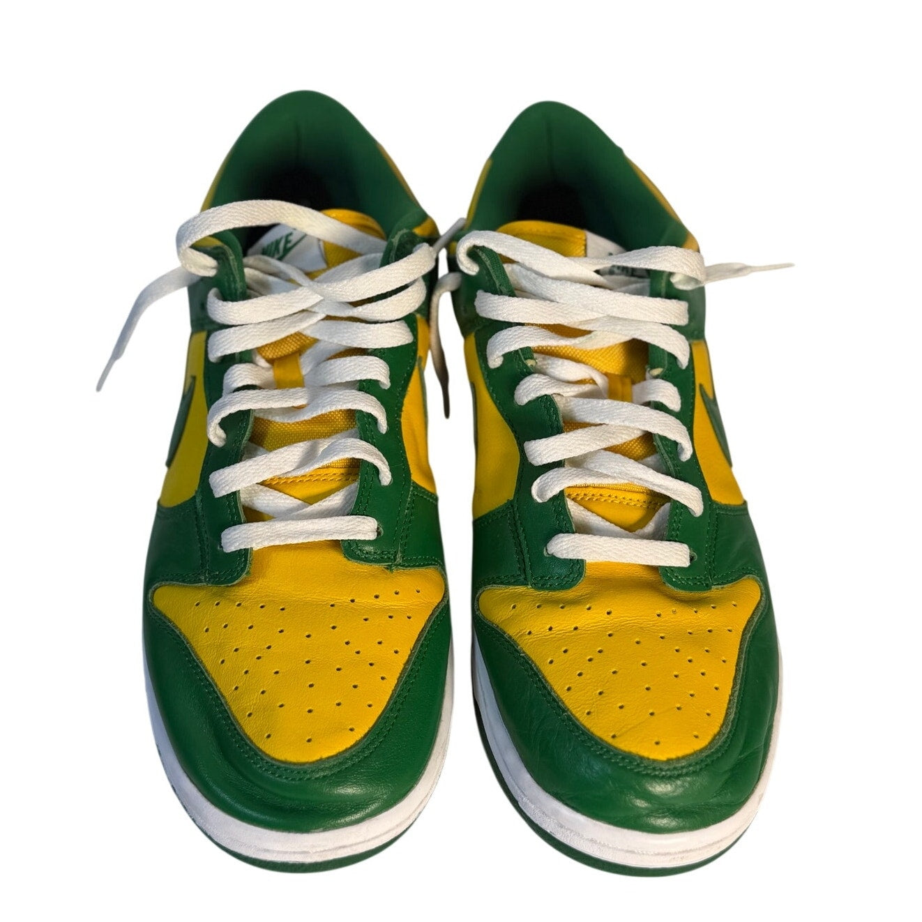 Nike Dunk Low Brazil Green Yellow Leather Sneakers Men's US 11