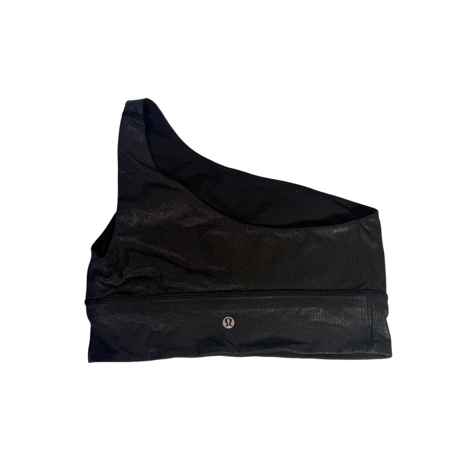 Lululemon Women’s One-Shoulder Foil Sports Bra Black Size 8