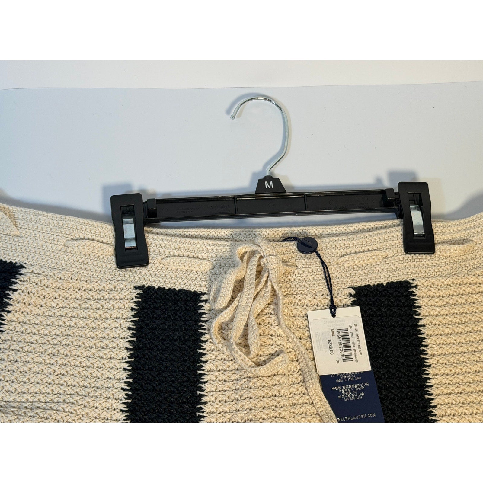 Polo Ralph Lauren Cotton Linen Stripe Knit Shorts Cream Navy Men's XL NWT
